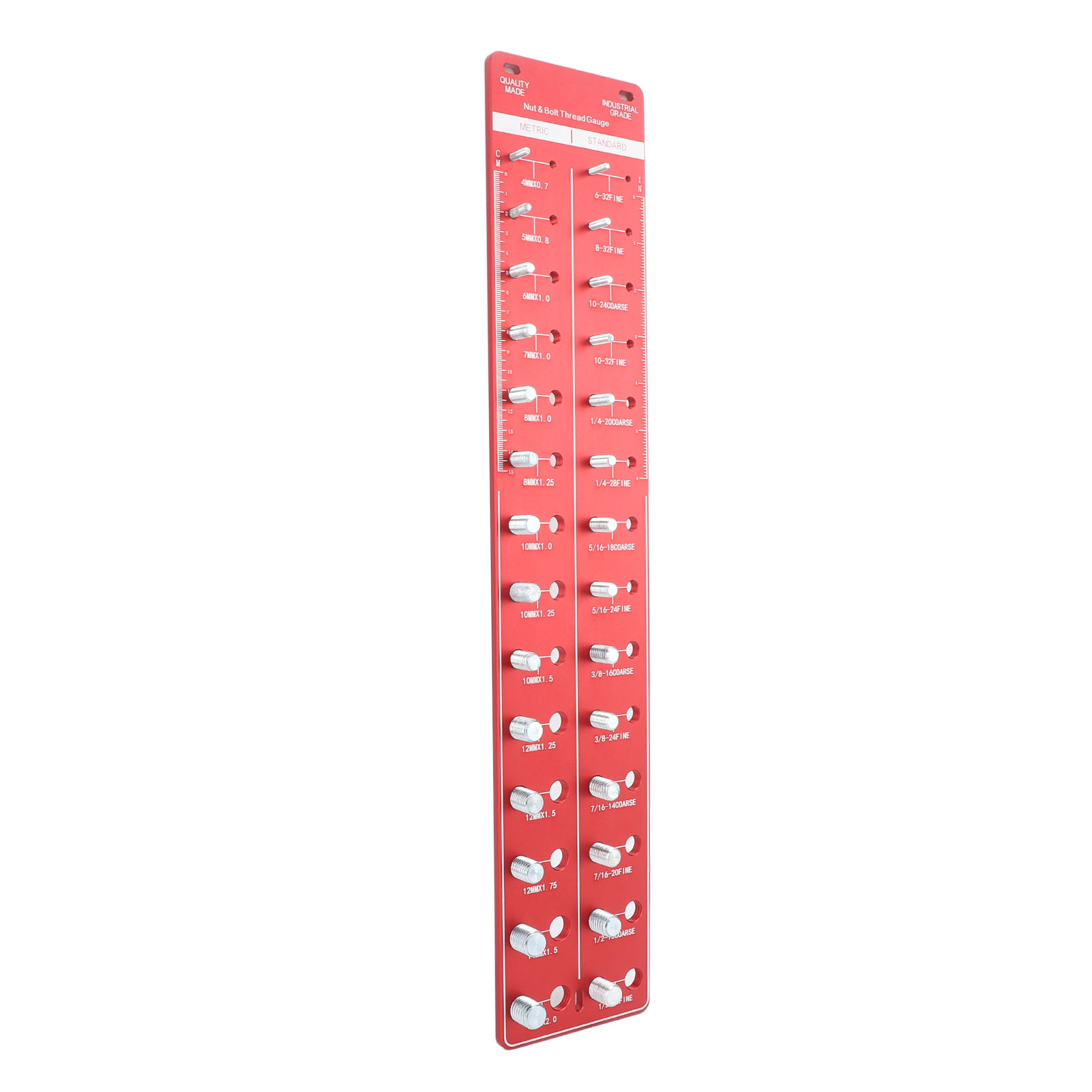 10b21 Hochpräzise Gewindelehre Aus Kohlenstoffstahl Zur Identifizierung Von Schrauben Und Muttern, Rot, 55 X 11 Cm