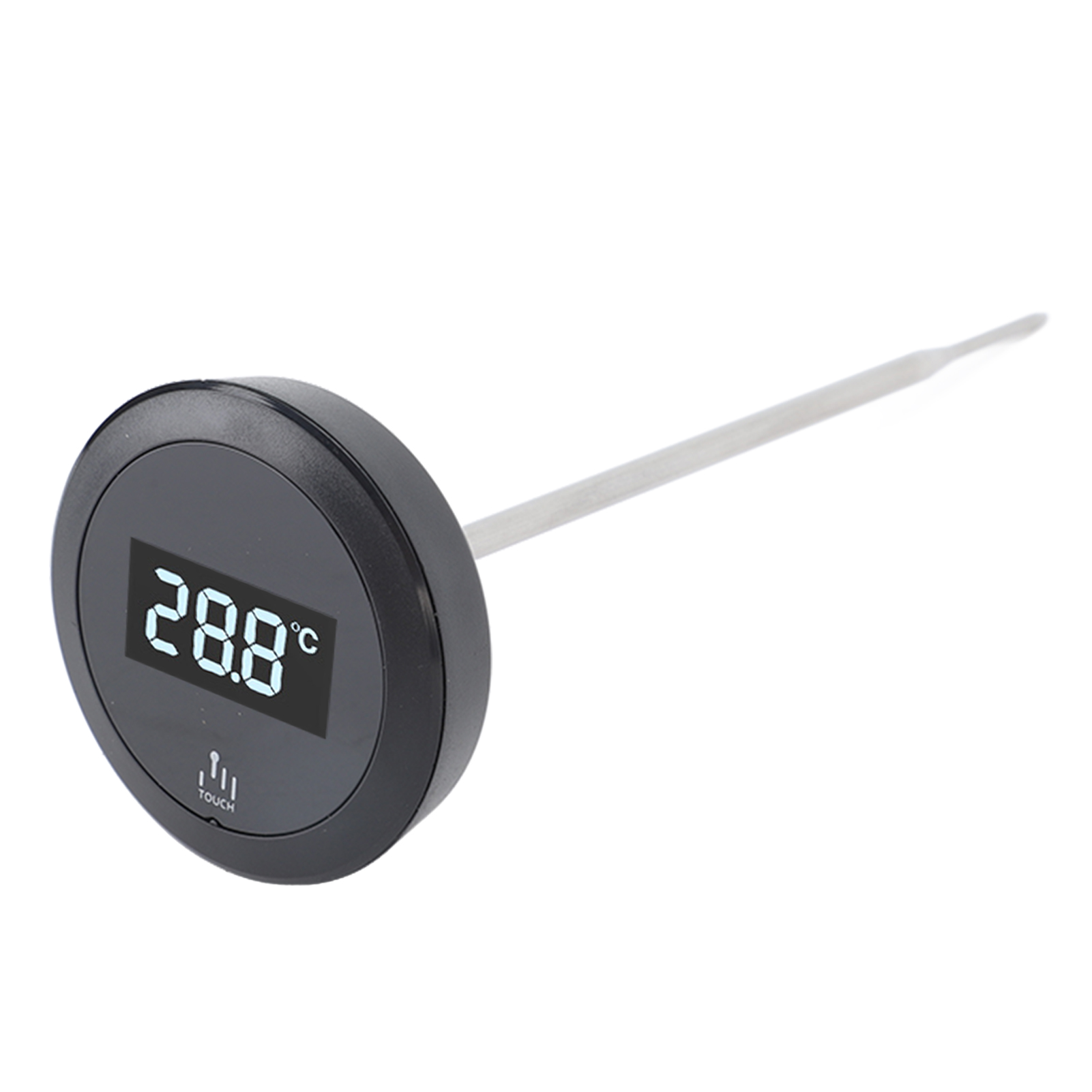 Digitales Thermometer Mit Touchscreen, Wasserdicht (ip65), Mit Edelstahlsonde Und Hintergrundbeleuchtung, Zur Temperaturmessung In Kaffee- Und Milchkännchen.