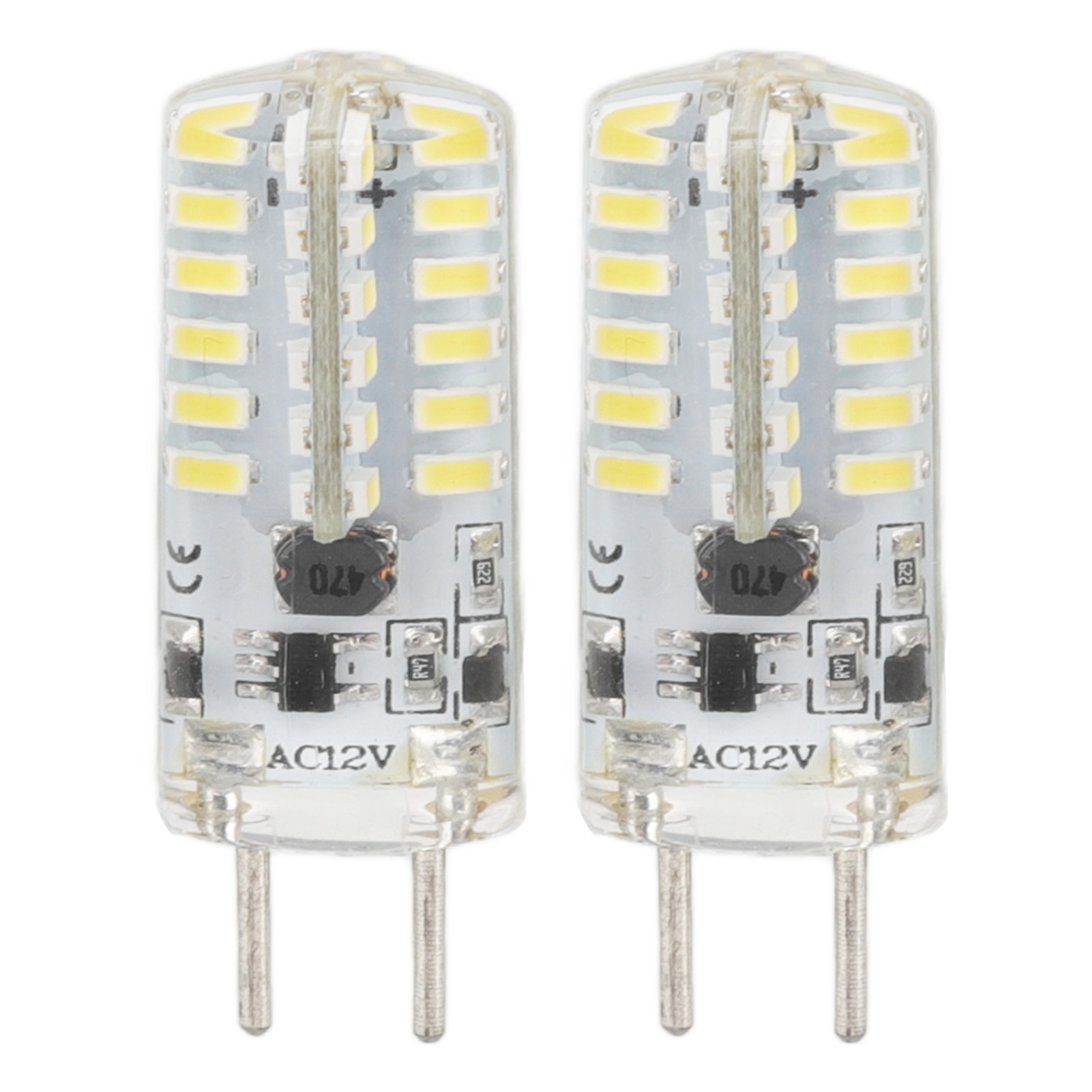 Gy6.35 Glühbirne, Energiesparend, Augenschonend, 6000k, 3w, 48 Leds, Für Kronleuchter, Tischlampen, 12v, 2 Stück.