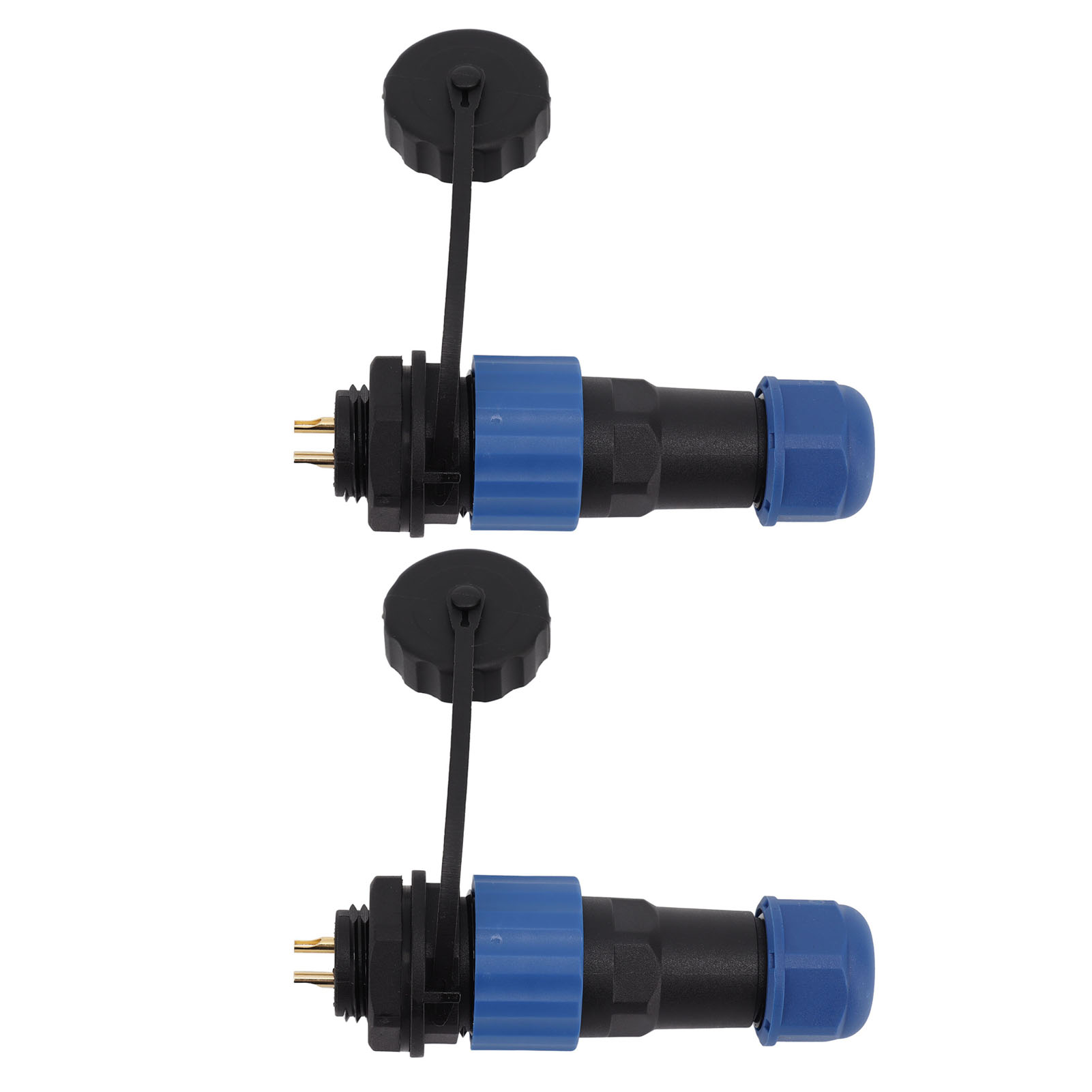 2 Stück Sd16 Ip68 Wasserdichter Luftfahrtstecker, Sd16 Buchse, Stecker, G3/8 Gewinde, Sd16 2-polige Überwurfmutter