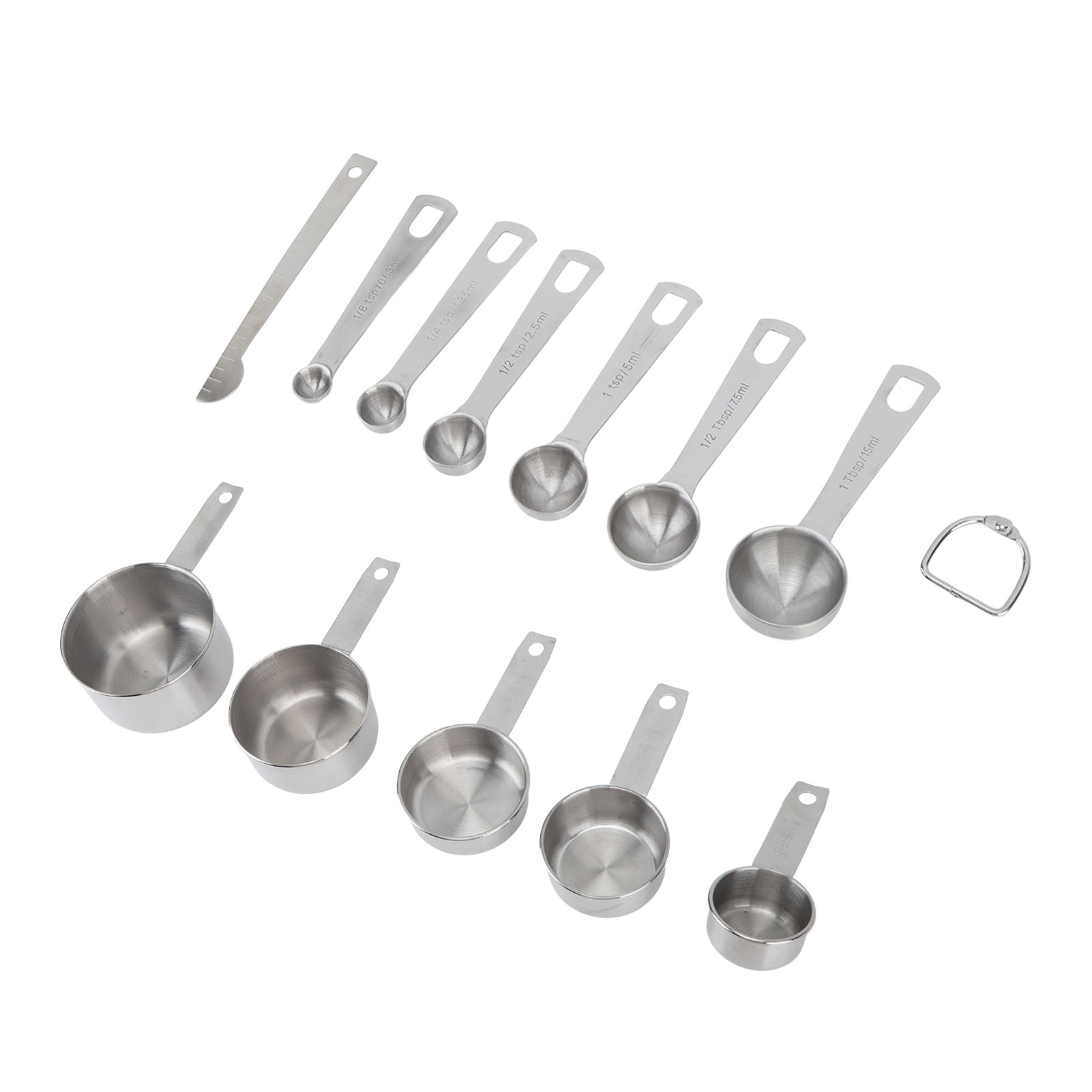 Set Mit 12 Messbechern Und -löffeln Aus Edelstahl, Küchenutensilien Zum Kochen Und Backen