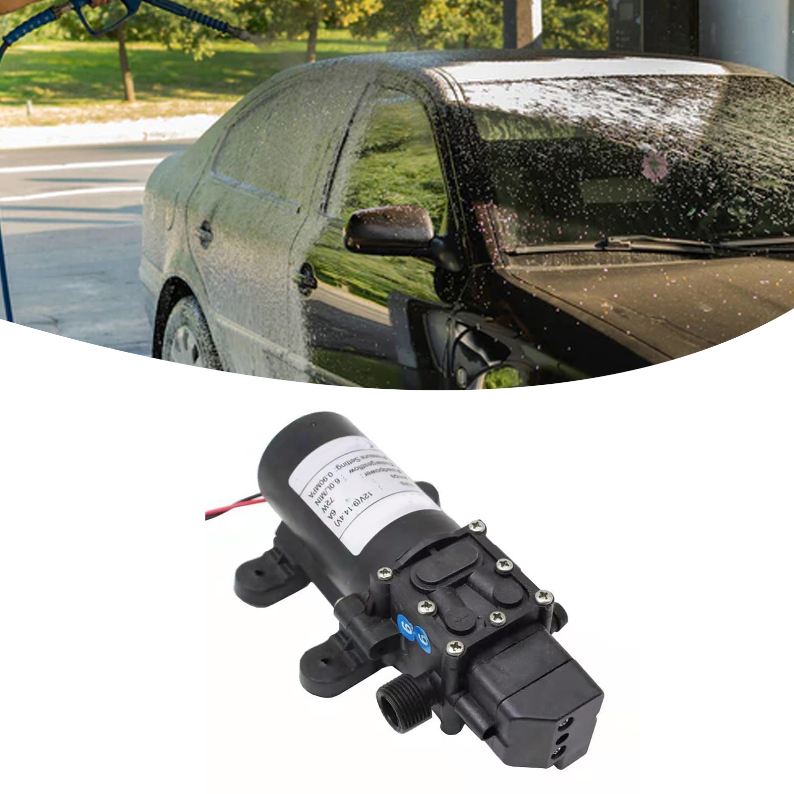 Intelligente Elektrische Hochdruck-membranpumpe Mit 6 L Fördermenge, Selbstansaugend, Für Autowaschanlagen Und Landwirtschaft, 12 V Dc, 72 W