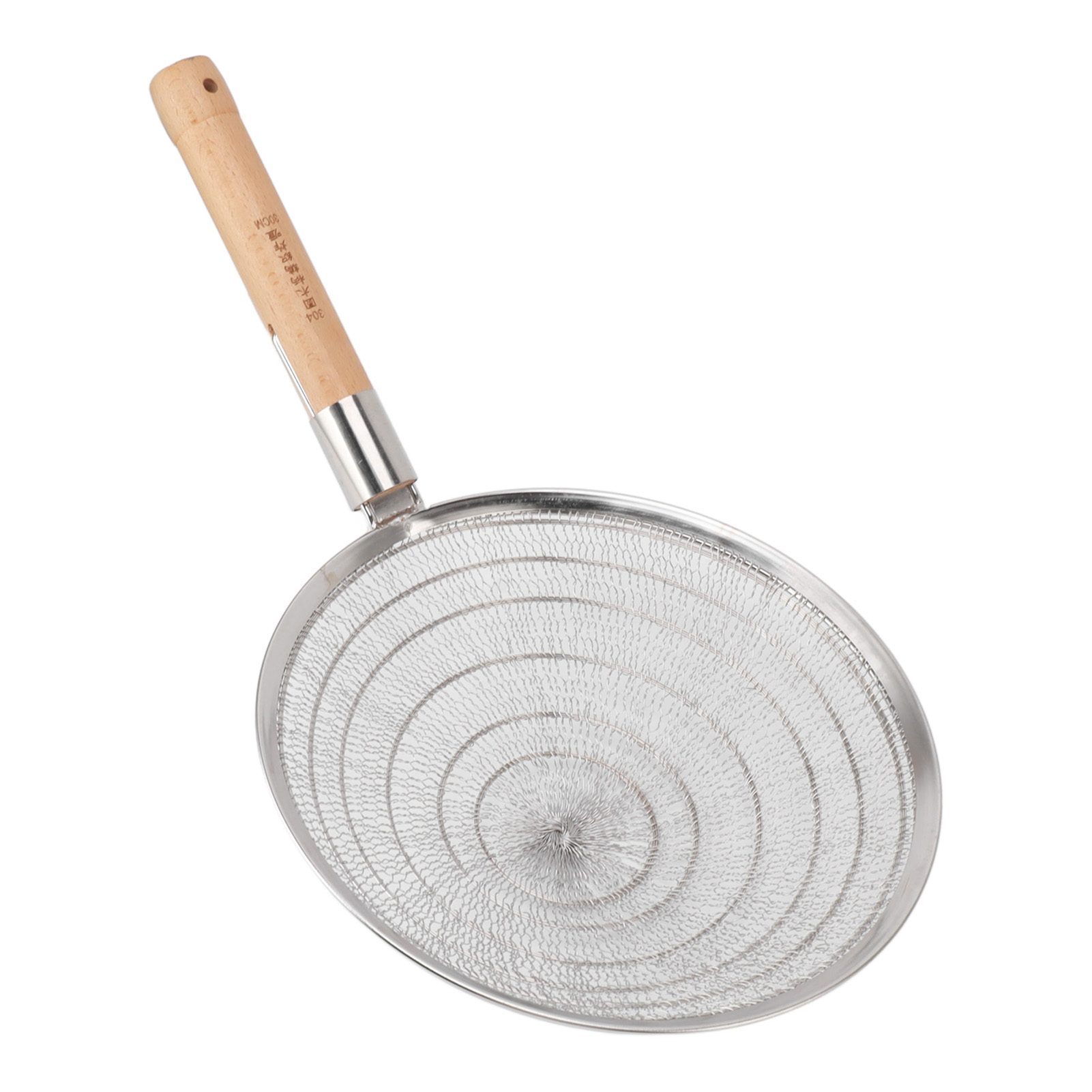 Sieblöffel Aus Edelstahl 304 Mit Holzgriff, Sieb Aus Feinmaschigem Gewebe Zum Kochen Und Braten, Durchmesser 30 Cm / 11,8 Zoll
