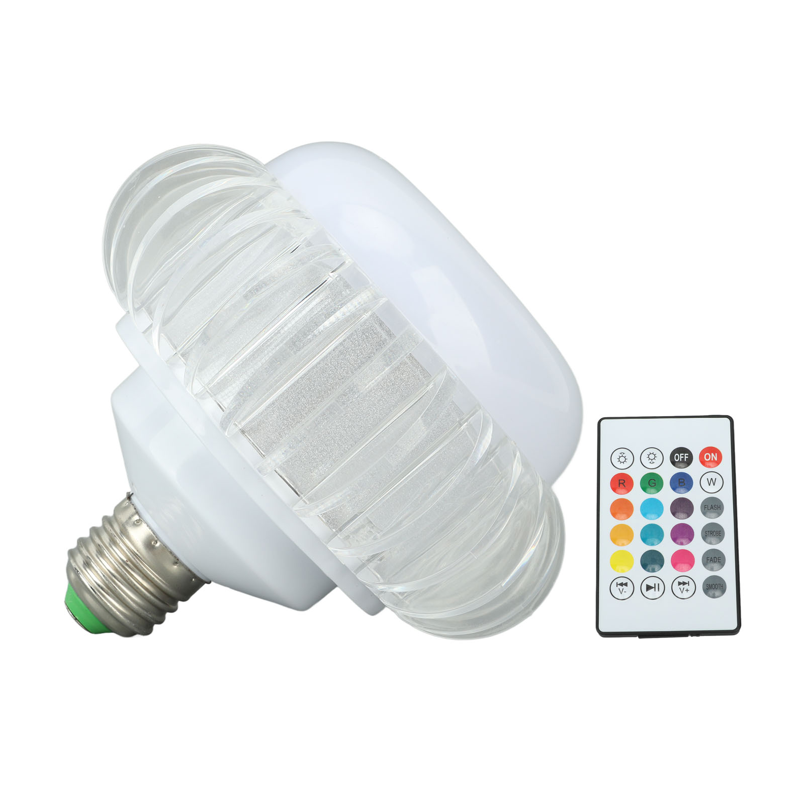 Intelligente Led-lampe, Kabellose Bluetooth-lampe, E26-lautsprecher, E27-rgb-farbwechsellampe, 24-tasten-fernbedienung