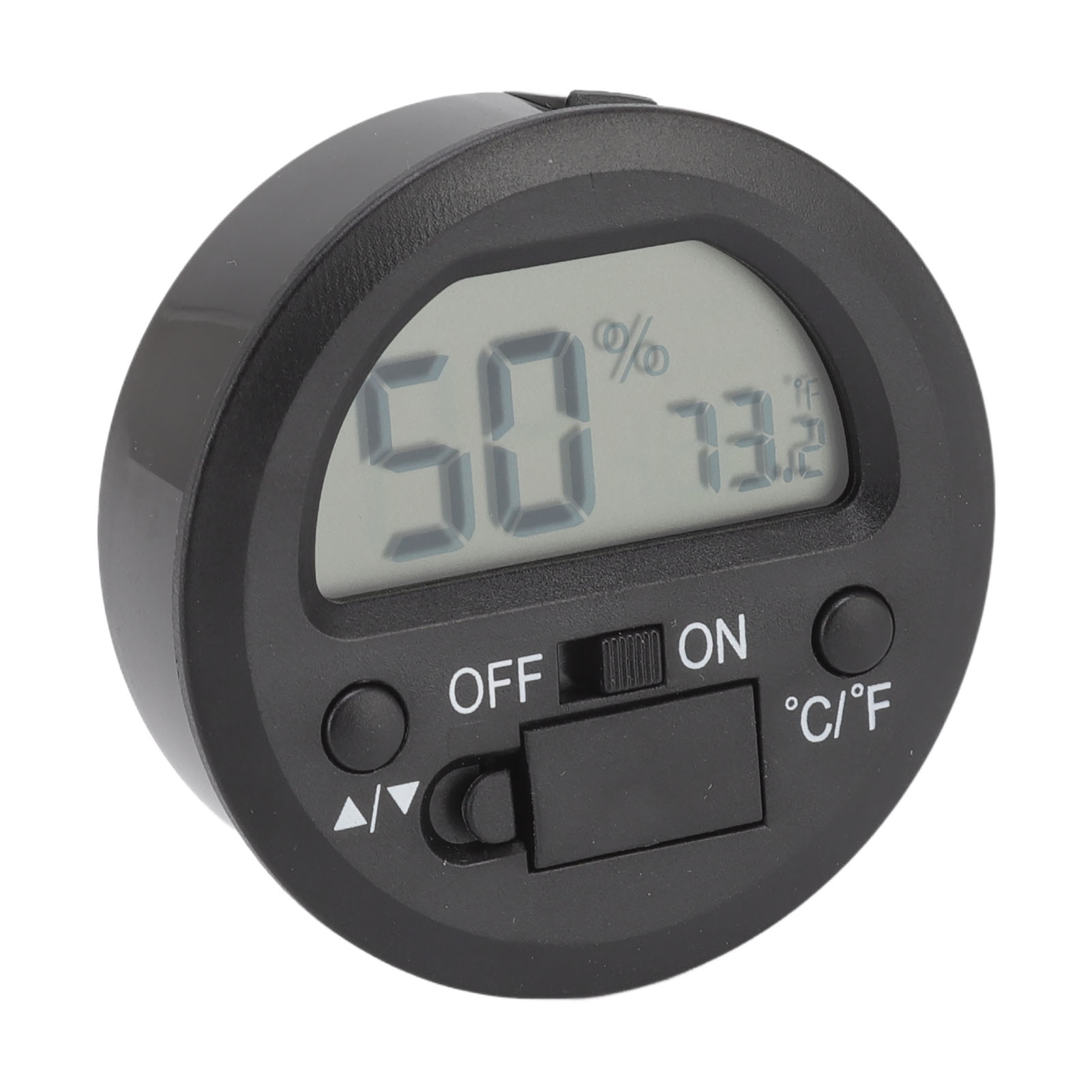 Tragbares, Rundes, Elektronisches Temperatur- Und Feuchtigkeitsmessgerät Mit Eingebautem Digitaldisplay