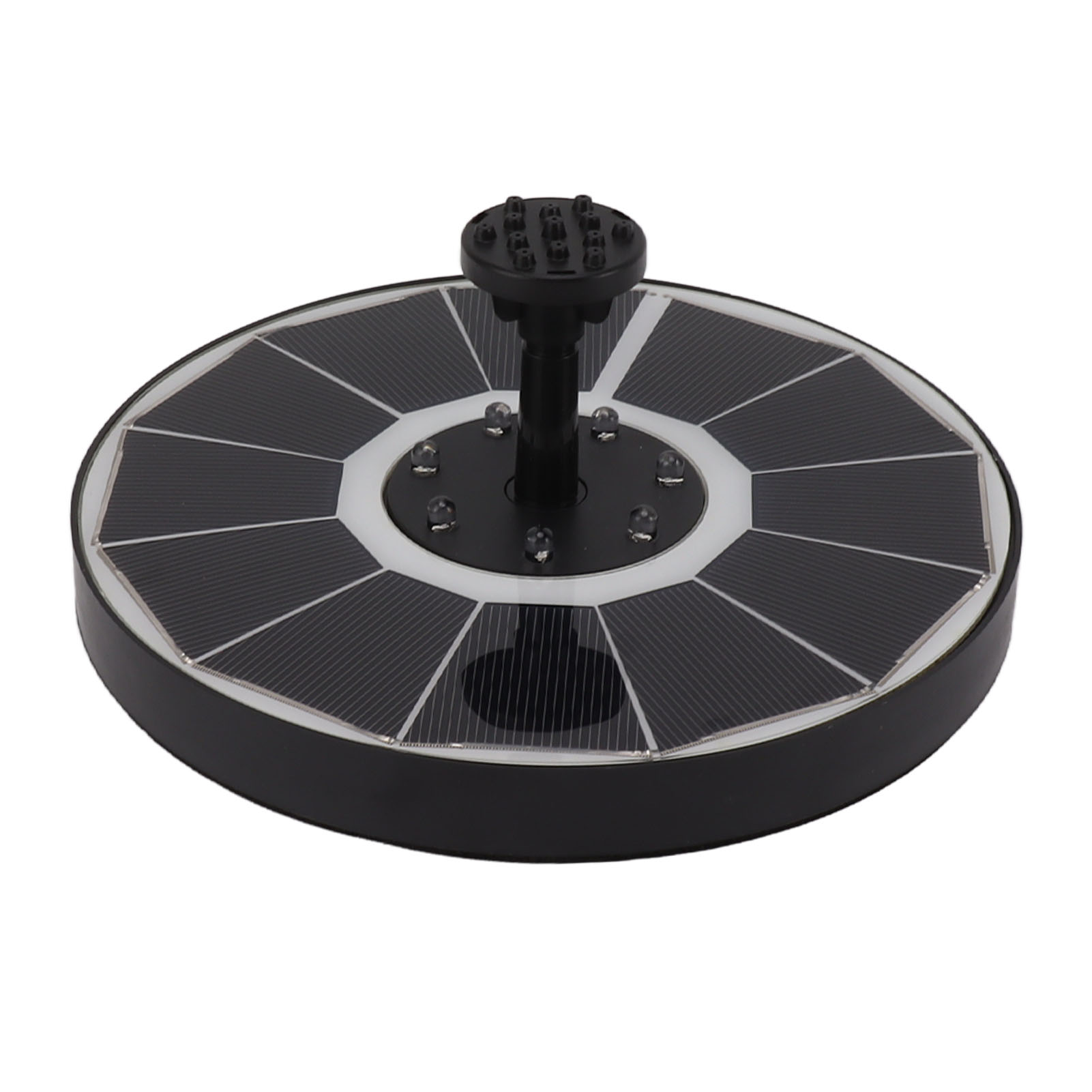 Solarbrunnen Mit 8 Düsen, 3,5 W, 900 Mah, Farbenfroher Und Effizienter Solarbrunnen Für Vogeltränken Im Garten, Inklusive Schwarzer Düse