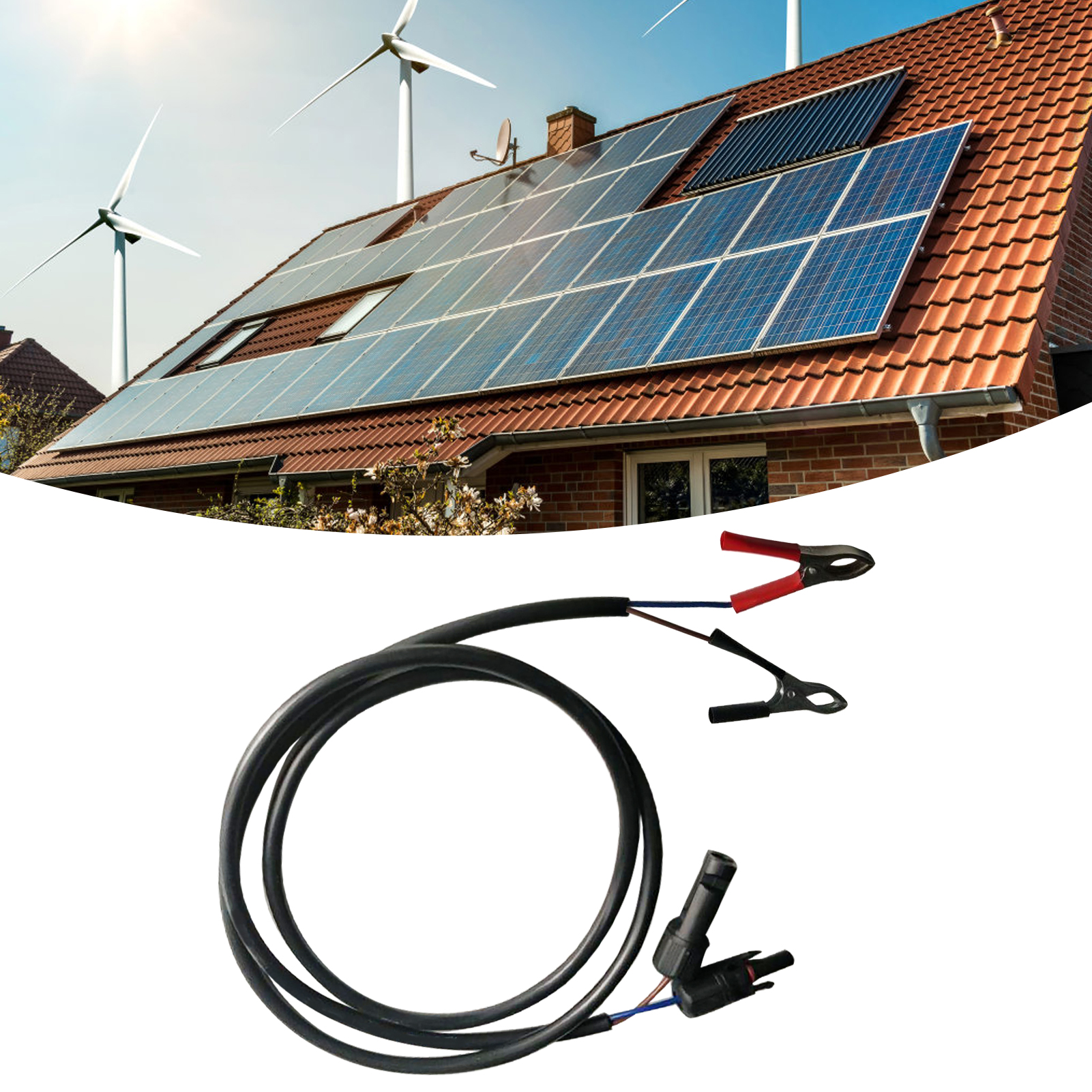 Anschlusskabel Für Solarmodule, Wasserdicht, Pvc, 1 M, Schnellverbinder, Mit Batterieklemmen Für Solaranlagen Und Solarbatterien
