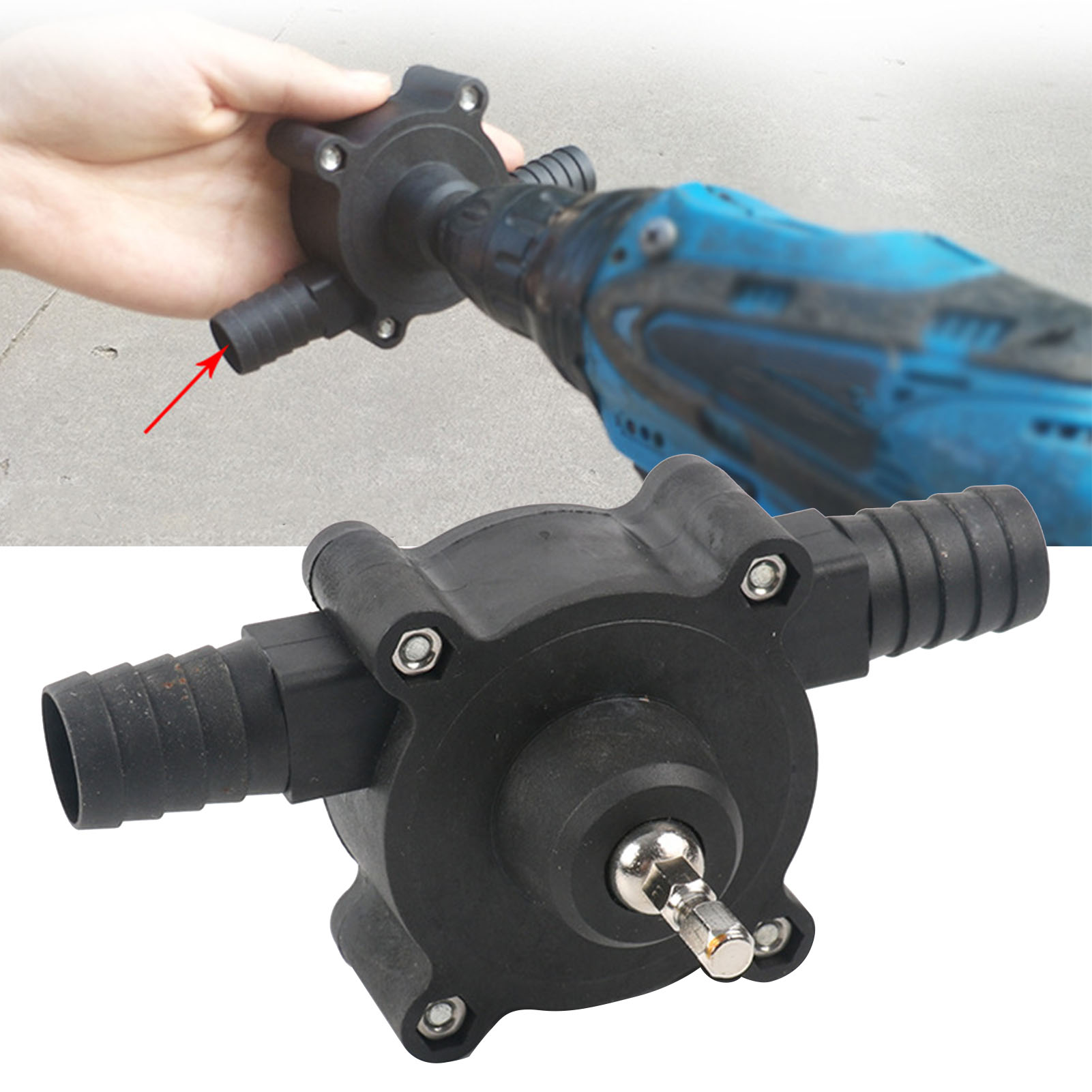 Elektrische Bohrmaschinenpumpe, Kleine Hauspumpe, Handbetriebene Bohrmaschinenpumpe, Miniatur-selbstansaugpumpe, Schwarz