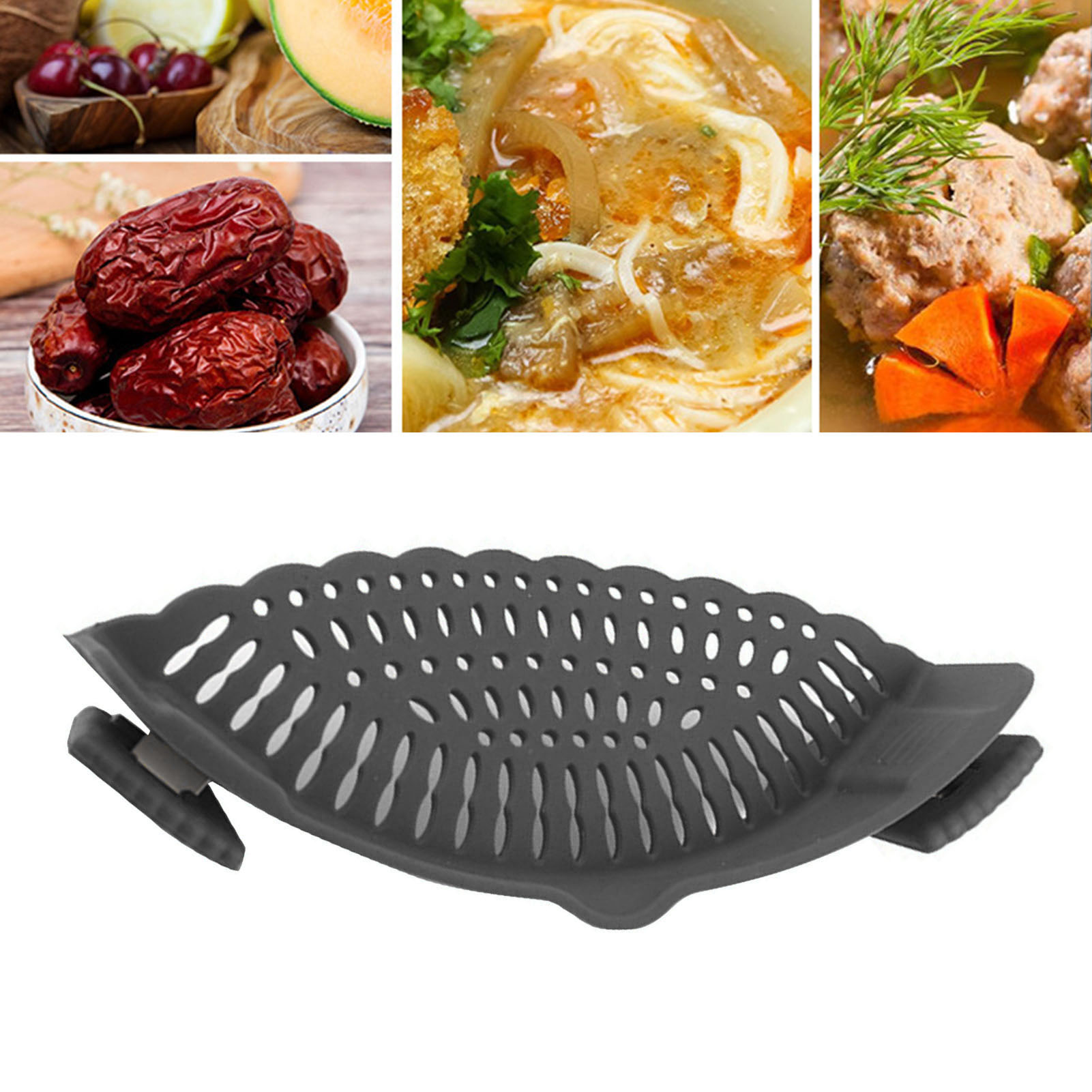 Snap N Strain Topfsieb Für Töpfe, Fleisch, Gemüse Und Obst, Schwarz, Küchenhelfer