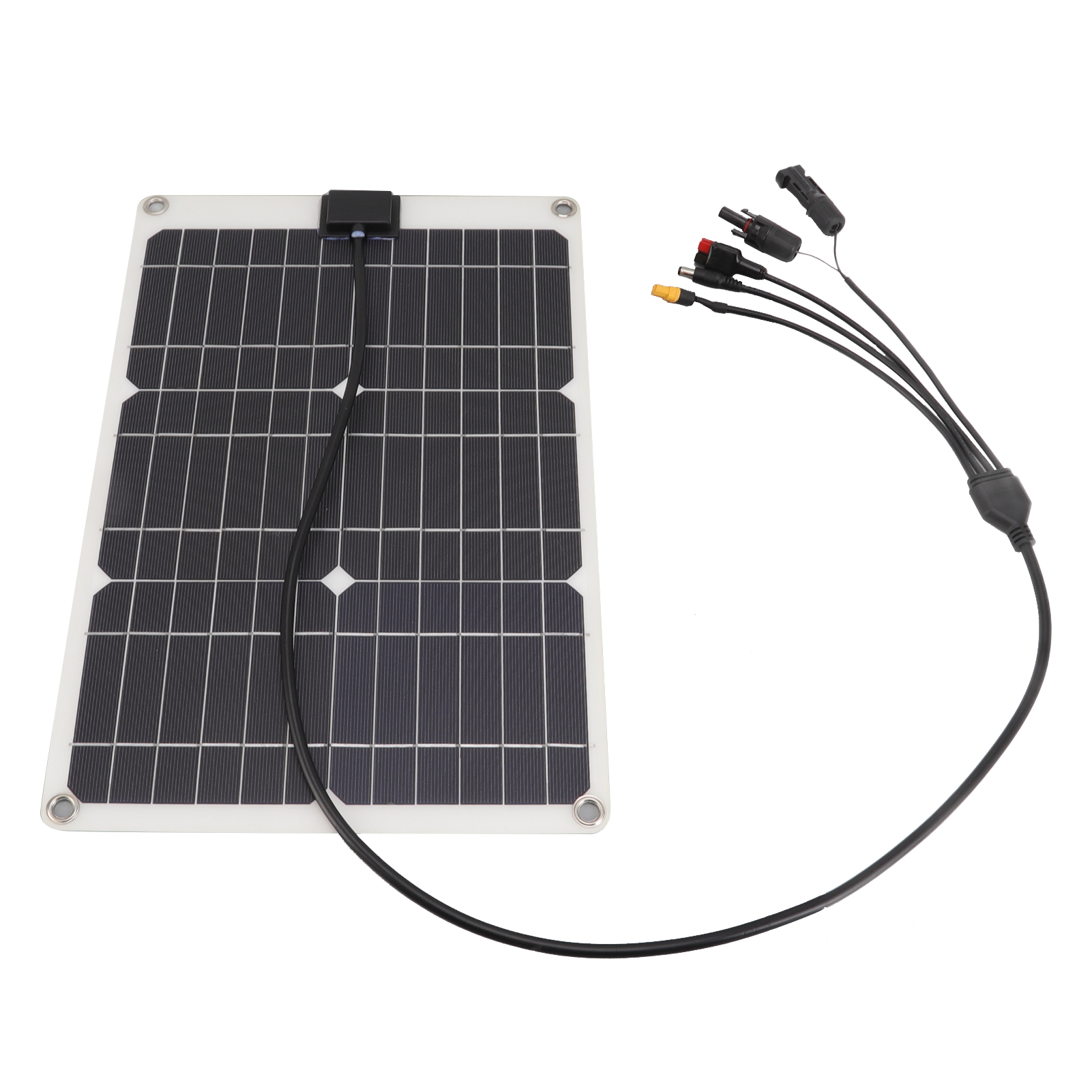 50-w-solarbatteriepanel, 4 Anschlüsse, Monokristallines Silizium, Hocheffizientes Tragbares Solarladegerät, 18-v-ausgang