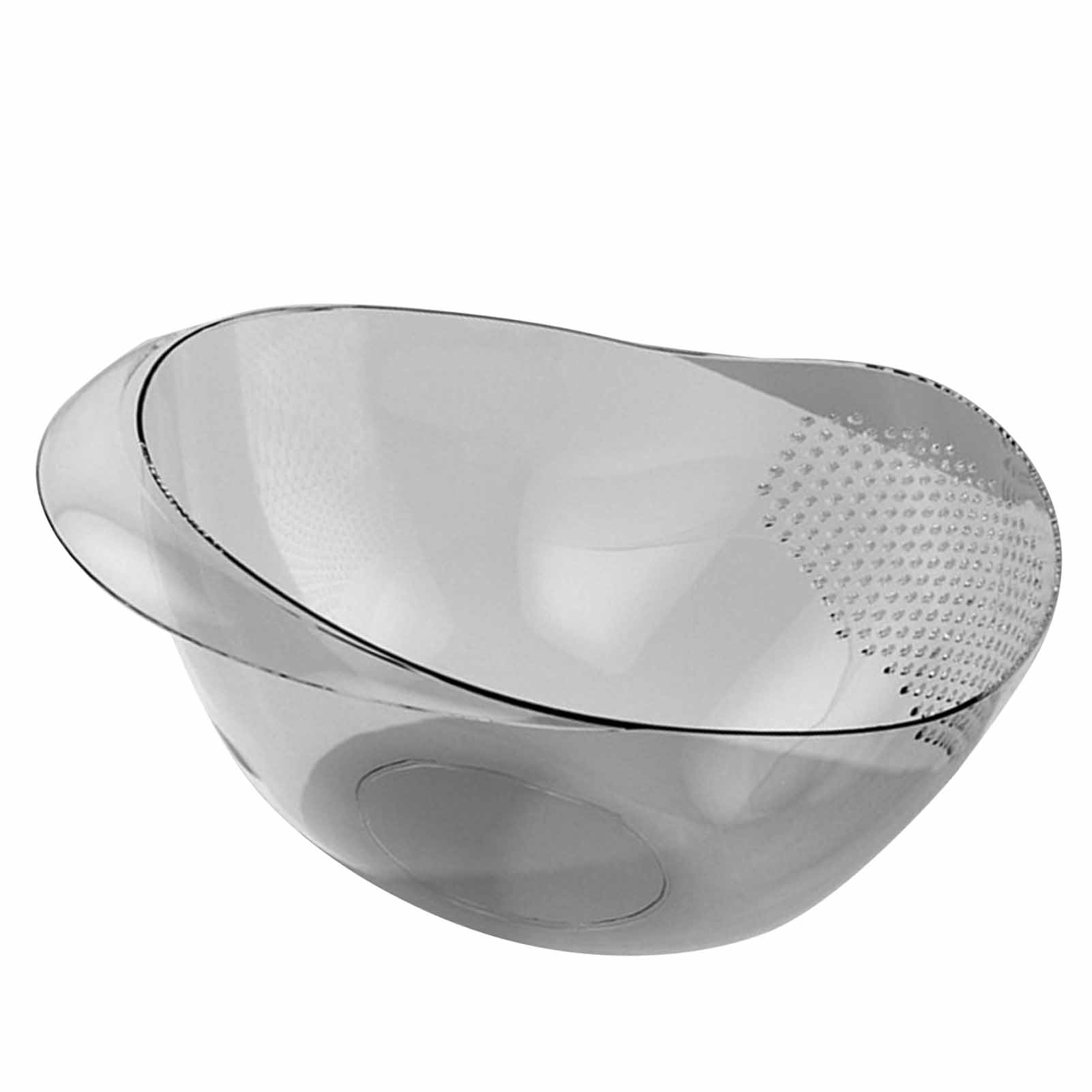 Multifunktionale Reiswaschschüssel Aus Kunststoff Mit Reissieb Und Seitlichen Abtropfflächen Für Die Küche, Transparent, Grau