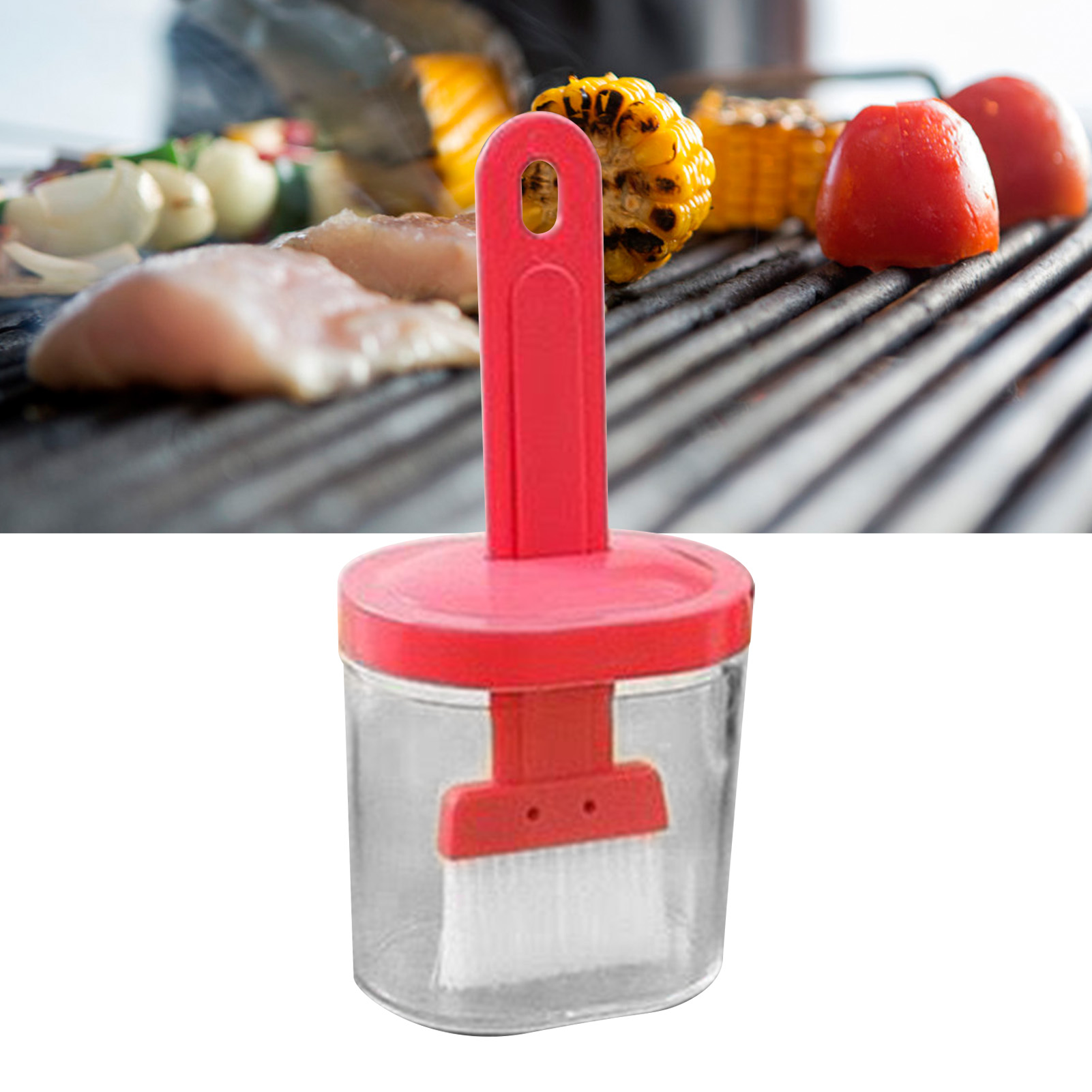 Integrierte Silikon-ölflaschenbürste. Olivenölspender Mit Silikonbürste Zum Kochen, Backen, Grillen Und Marinieren In Rosa.