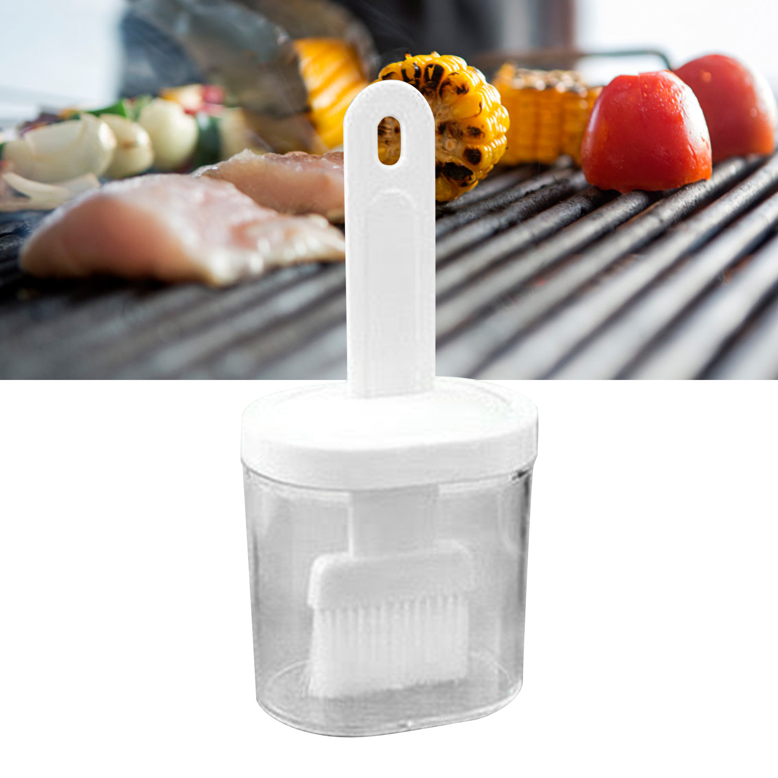 Integrierte Silikon-ölflaschenbürste. Olivenölspender Mit Silikonbürste Zum Kochen, Backen, Grillen Und Marinieren. Weiß