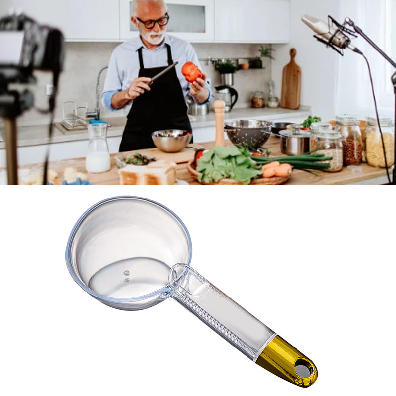 Reismessbecher 180 Ml, Gerade, Mit Langem Griff Und Clip, Transparent, Für Die Heimische Küche, Transparent