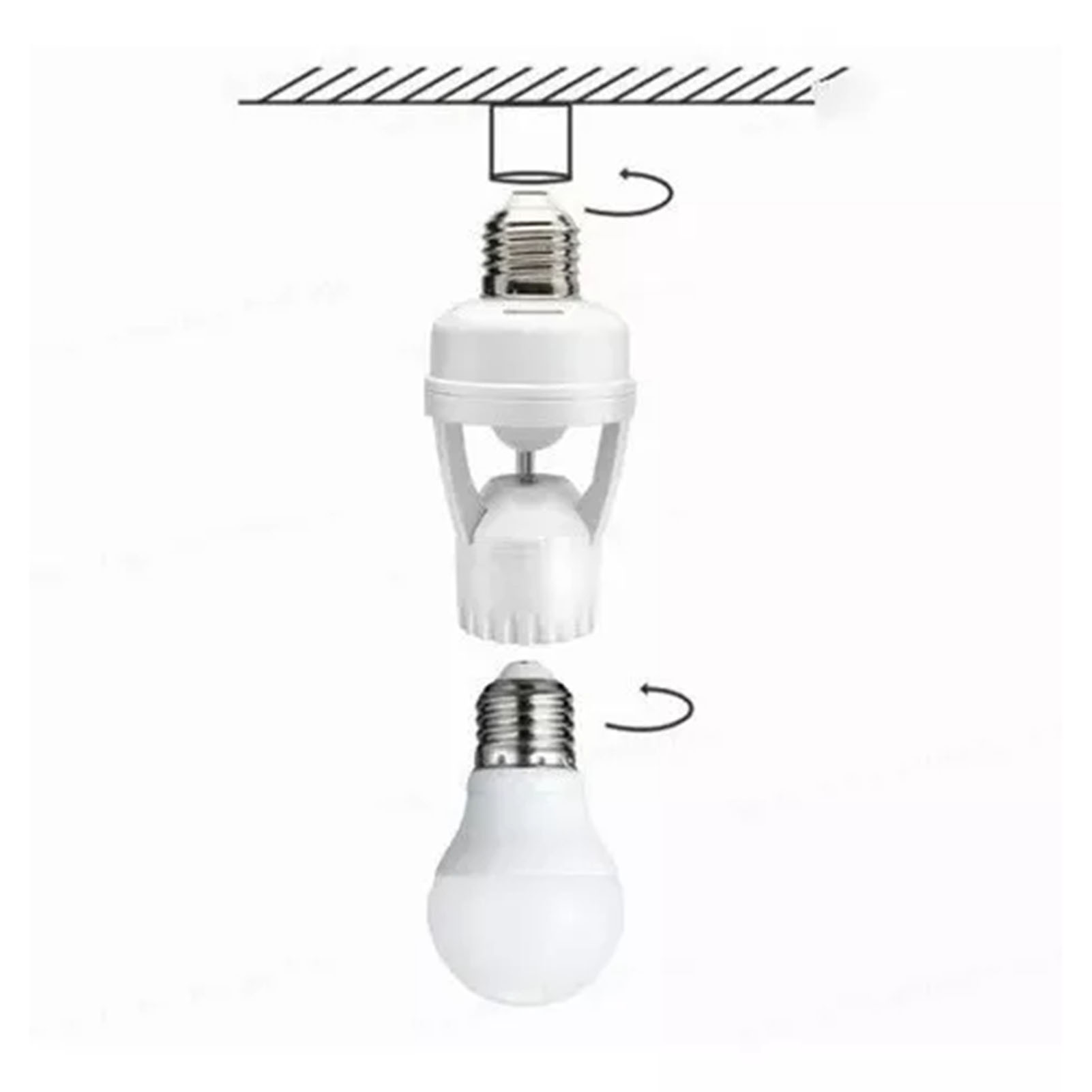 E27-lampenfassung Mit Bewegungsmelder (100–240 V), Verzögerung 10–300 Sekunden, 6 M Erfassungsbereich, Lampenfassungsadapter Für Infrarot-bewegungsmelderlampe