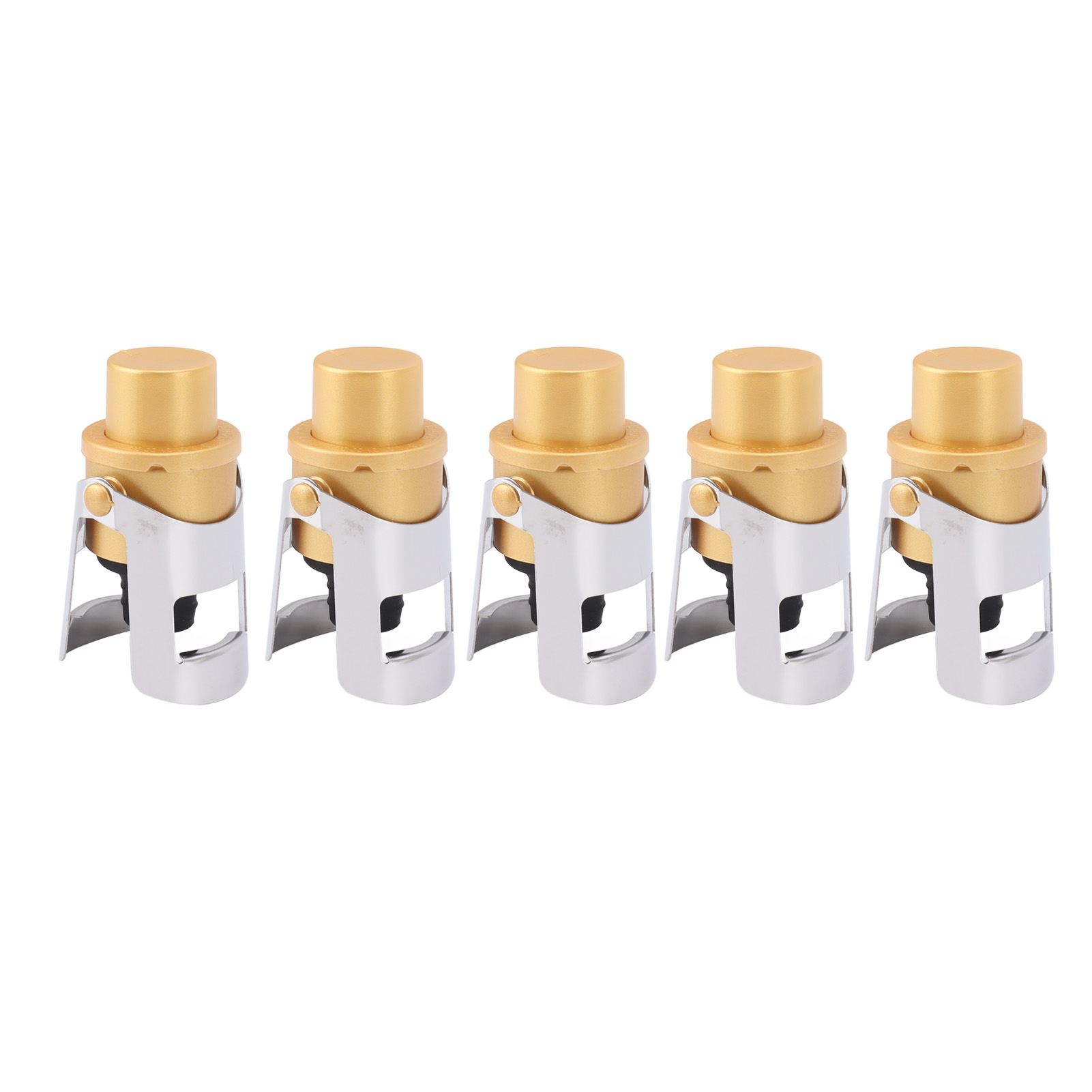 5er-pack Wiederverwendbare Champagnerkorken Aus Goldfarbenem Edelstahl