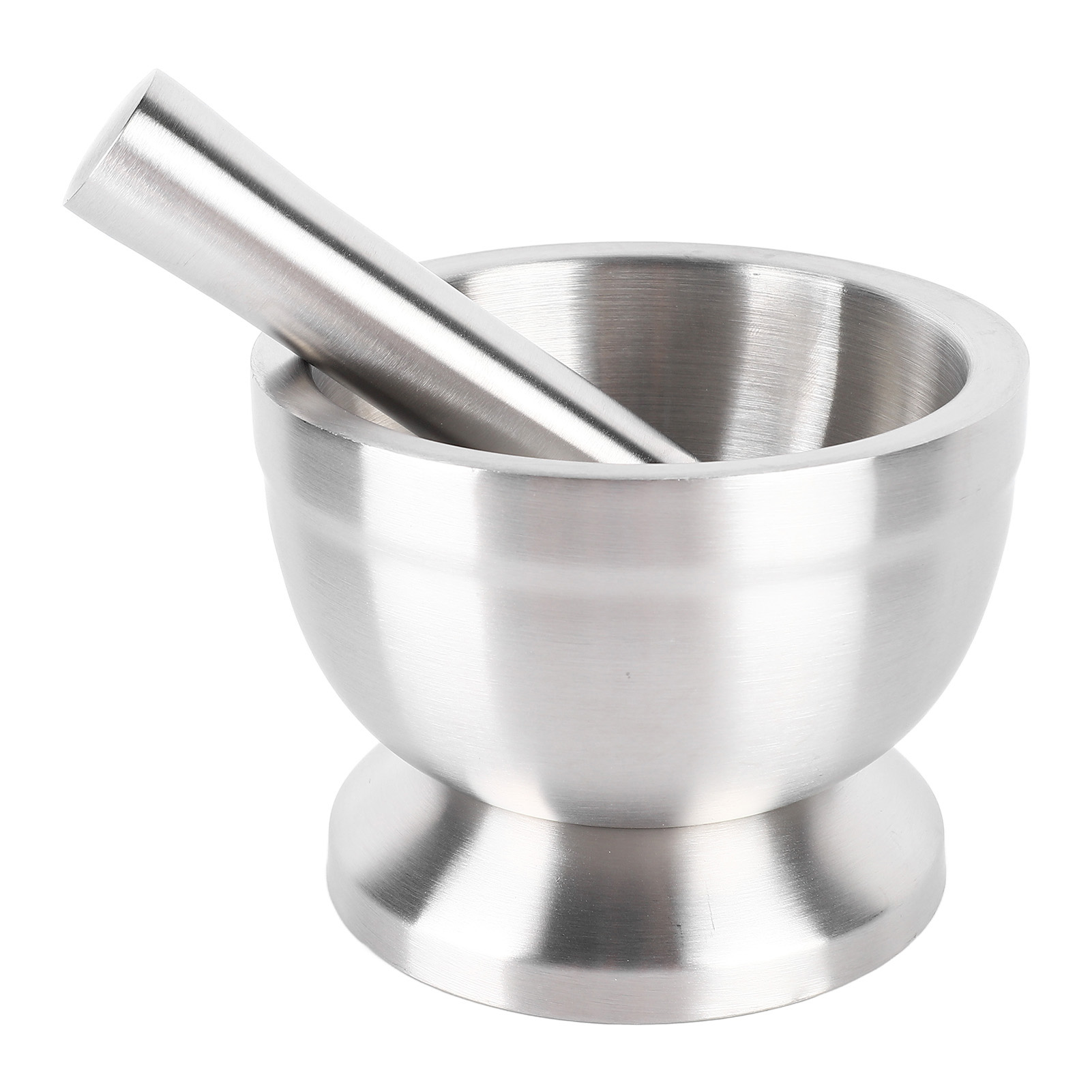 Mörser Und Stößel Aus 18/8-edelstahl Mit Silikondeckel, Rutschfestem Boden, Lebensmittelechtem Mörser Für Knoblauch, Nüsse Und Kräuter, Großem Silikondeckel