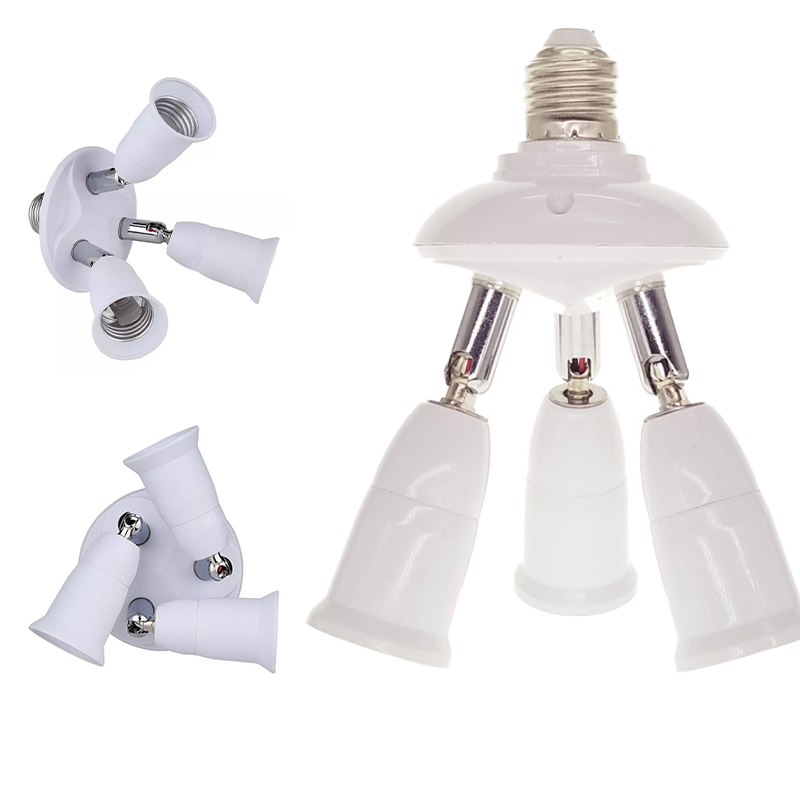 E27-lampenverteiler, 3-kopf-adapter, Einstellbarer Winkel, Großer Abstrahlwinkel, Für Den Innen- Und Außenbereich