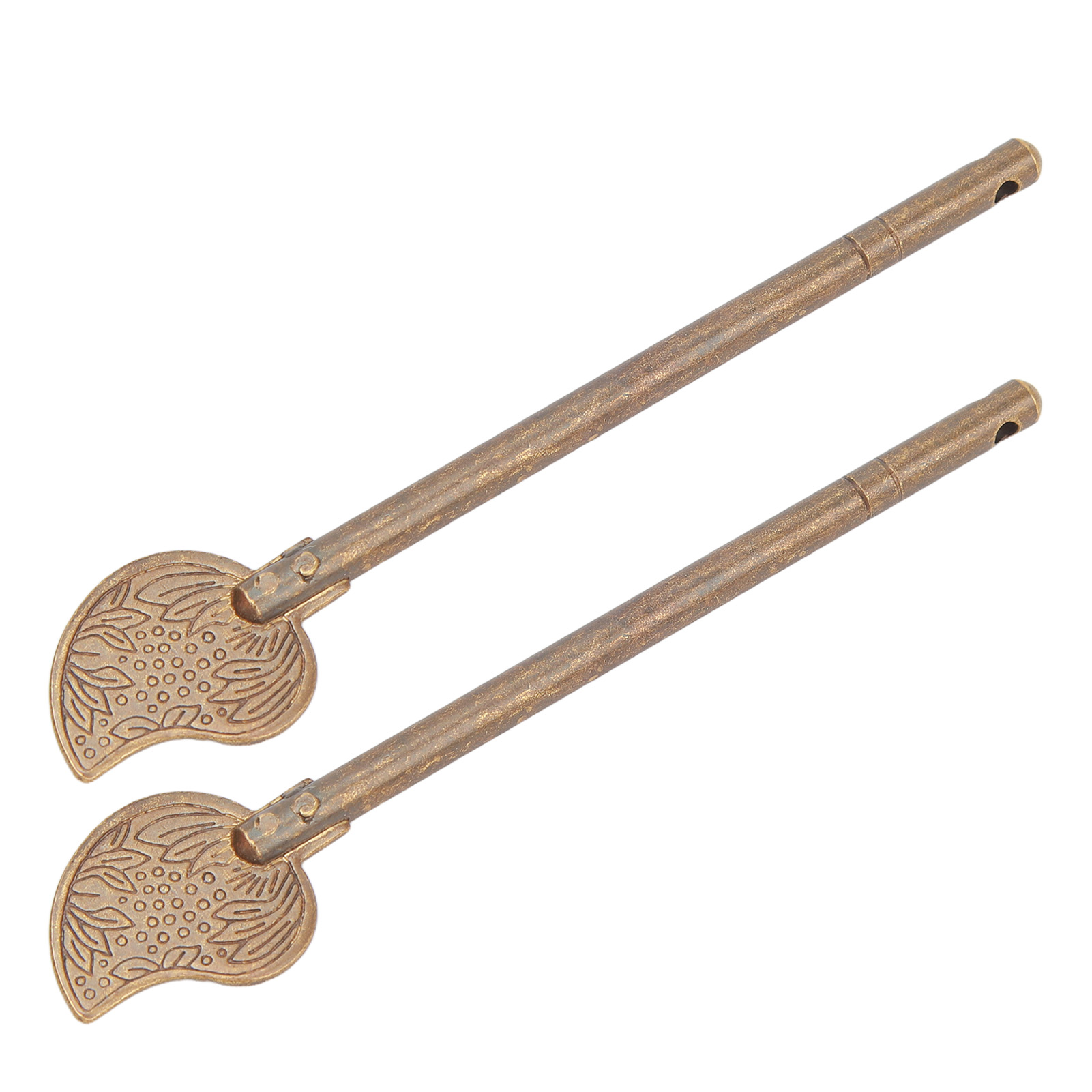 2 Stück 11 Cm Lange, Blattförmige Retro-türriegel-verriegelungsstifte Aus Messing
