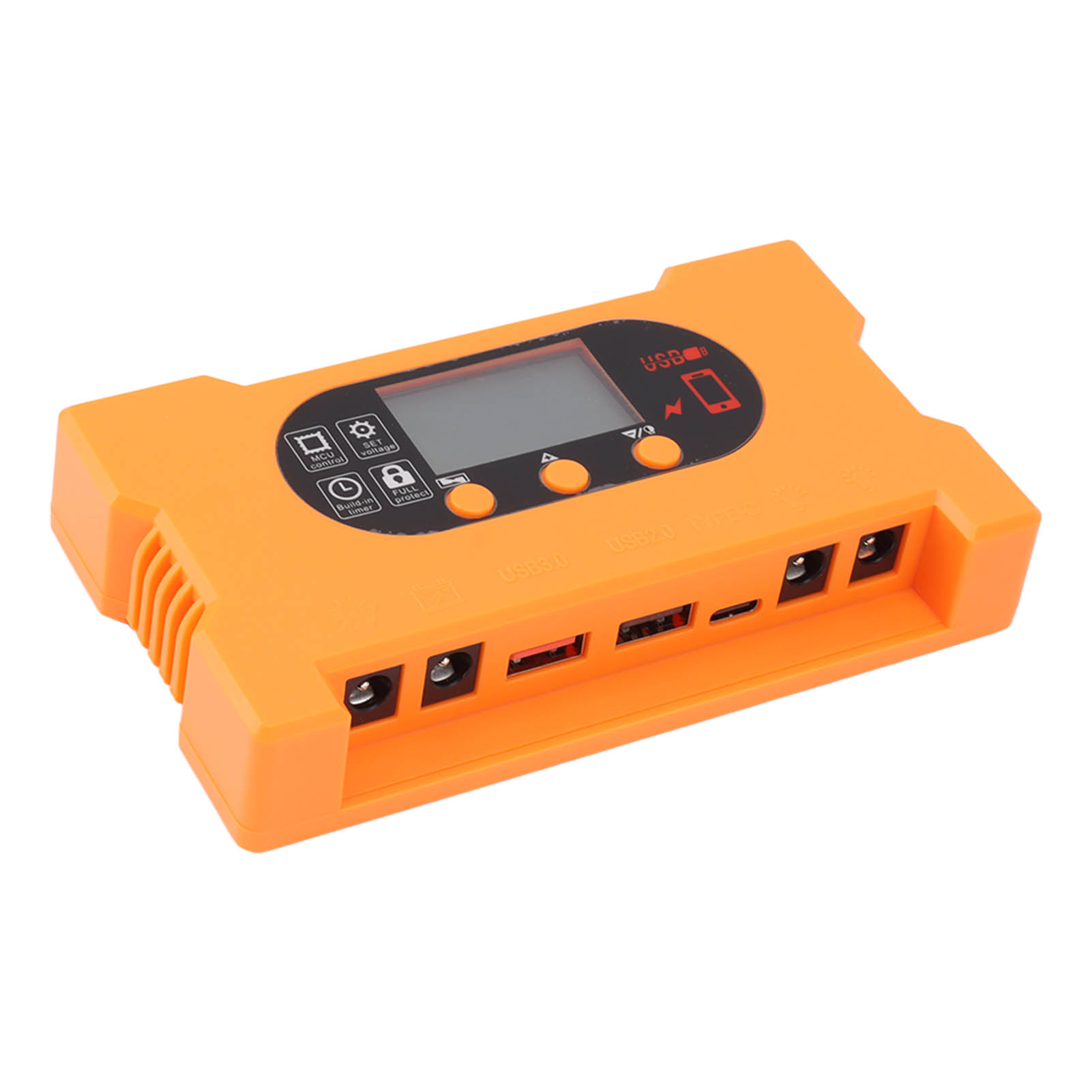 12v/24v Solar-laderegler, Zwei Usb-typ-c-anschlüsse, Schnellladefunktion, Solar-batterieregler Mit Lcd-display, 20a