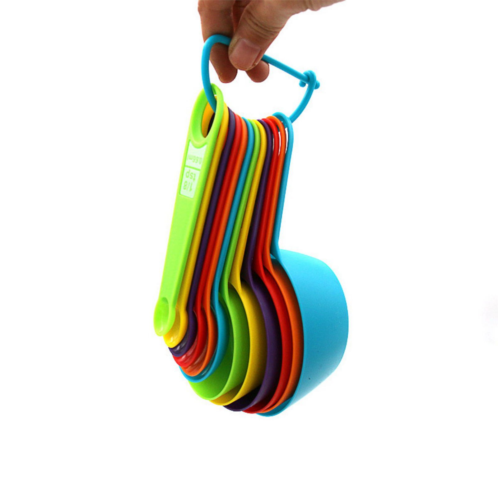 12 Bunte Messbecher Und -löffel, Sicher Und Hygienisch, Leicht Zu Verstauen, Ideal Zum Basteln Und Kochen, Küchenhelfer, Zufällige Farben, 12 Stück