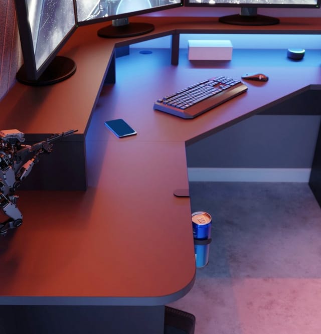FORTE Gamingtisch Tezaur, mit RGB-Beleuchtung, Breite 160 cm