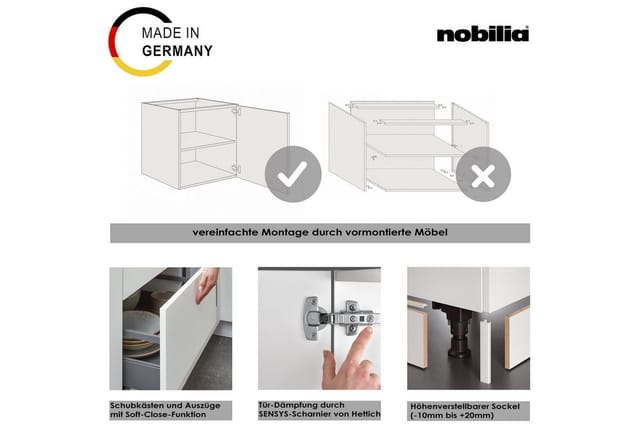 nobilia® Apothekerschrank "Flash", mit 5 Einhängekörben, Breite 30 cm, Höhe 216,6 cm, vormontiert, Ein- und Auszugsdämpfung SoftStoppPro