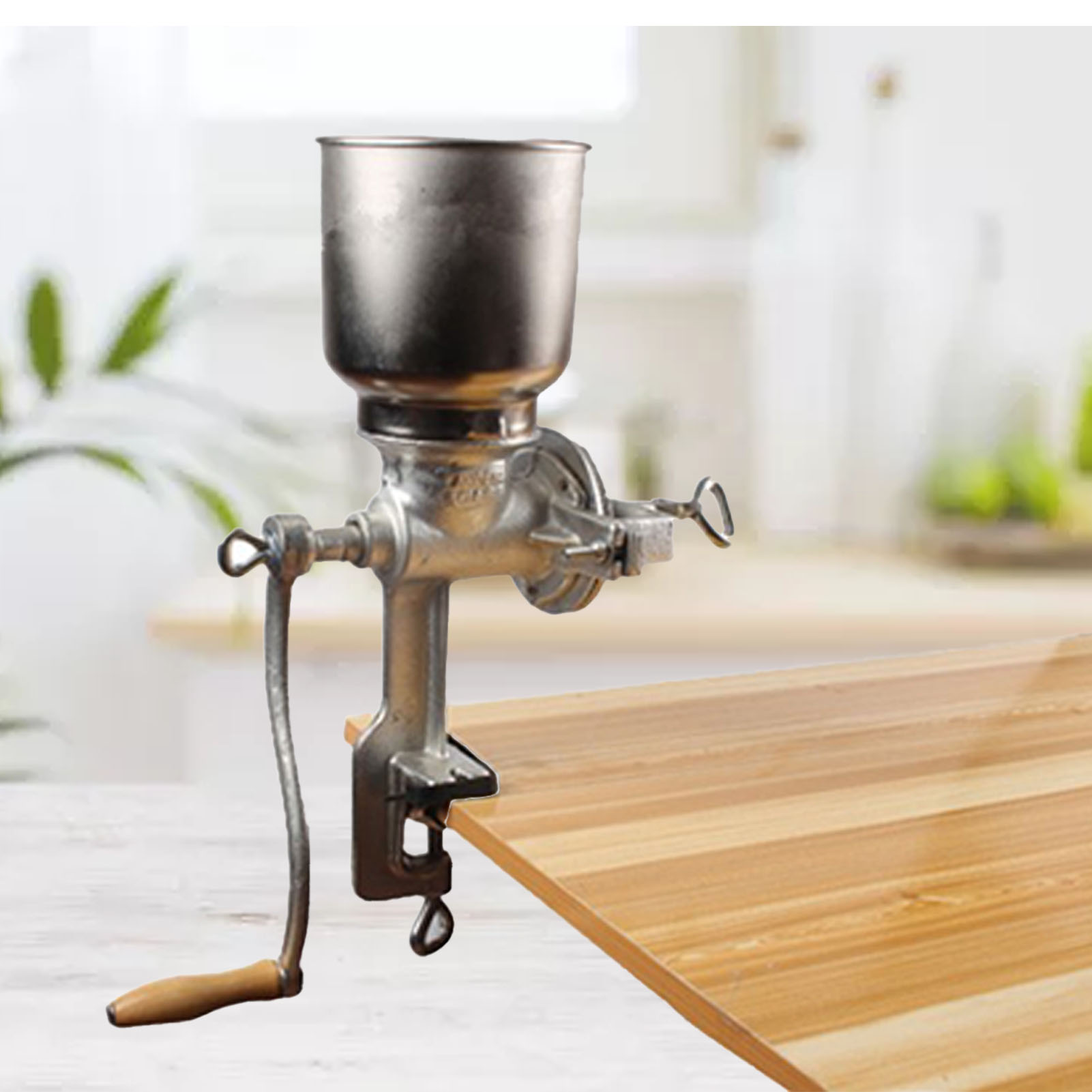 Handkurbel-getreidemühle, Tischklemme Aus Gusseisen, Manuelle Maismühle Zum Mahlen Von Nüssen, Gewürzen, Weizen Und Kaffee