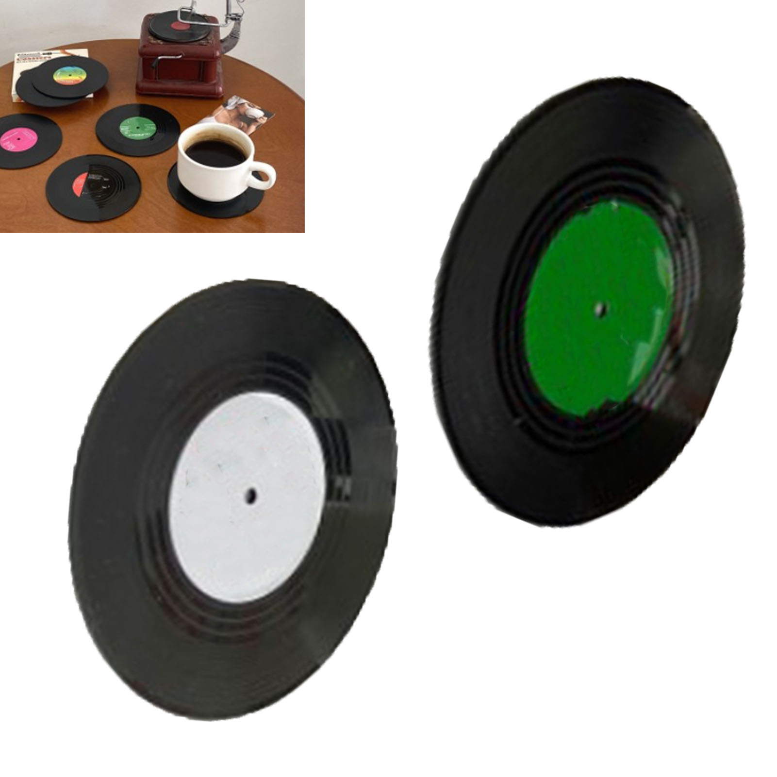 2 Stück Vinyl-schallplatten-untersetzer, Retro, Witzig, Einzigartig, Vinyl-schallplatten-untersetzer Für Kaffeebars