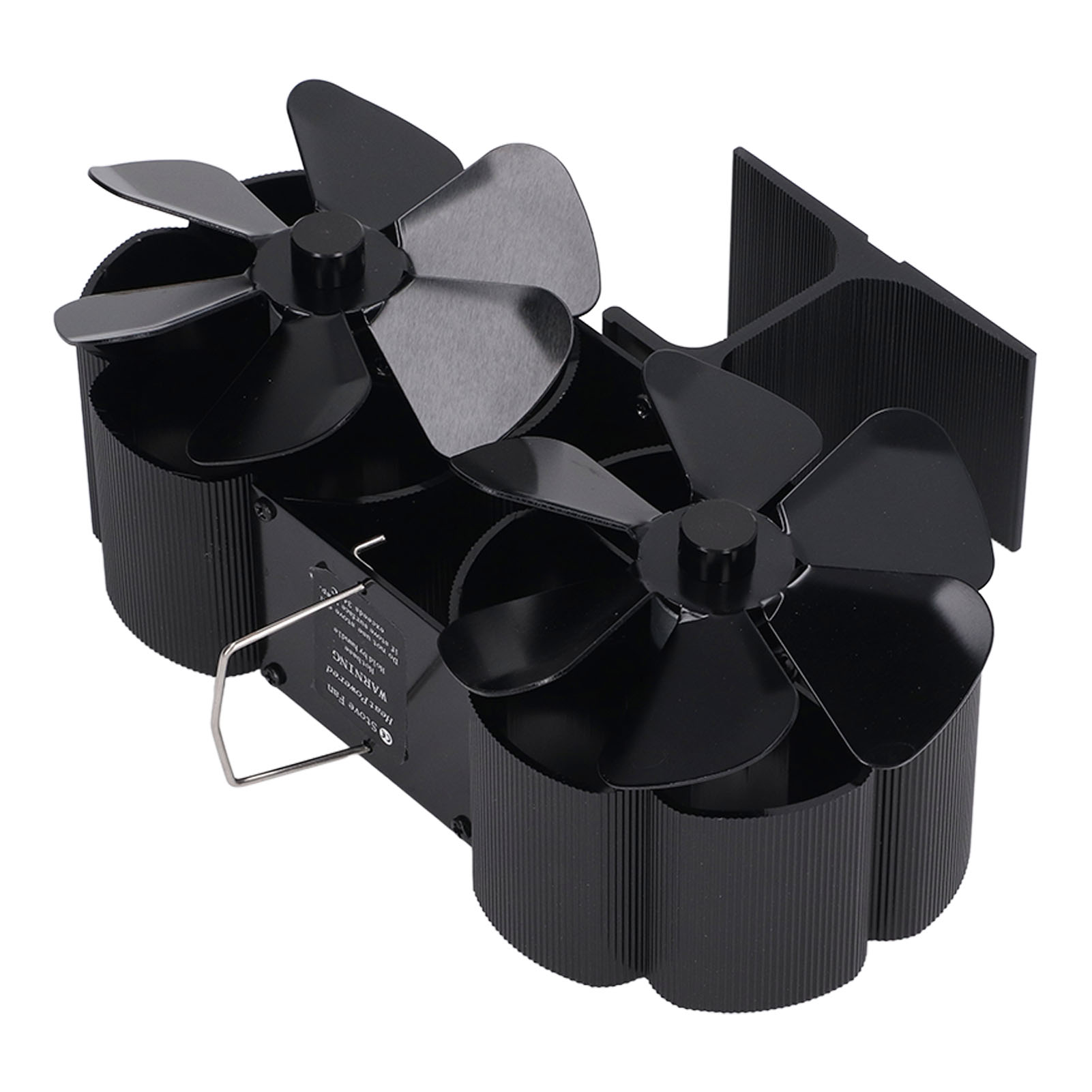 6-blatt-ofenlüfter Mit Wärmeantrieb, Doppelkopf, Kaminventilator, Haushaltsgerät, Nicht Elektrisch, Schwarz