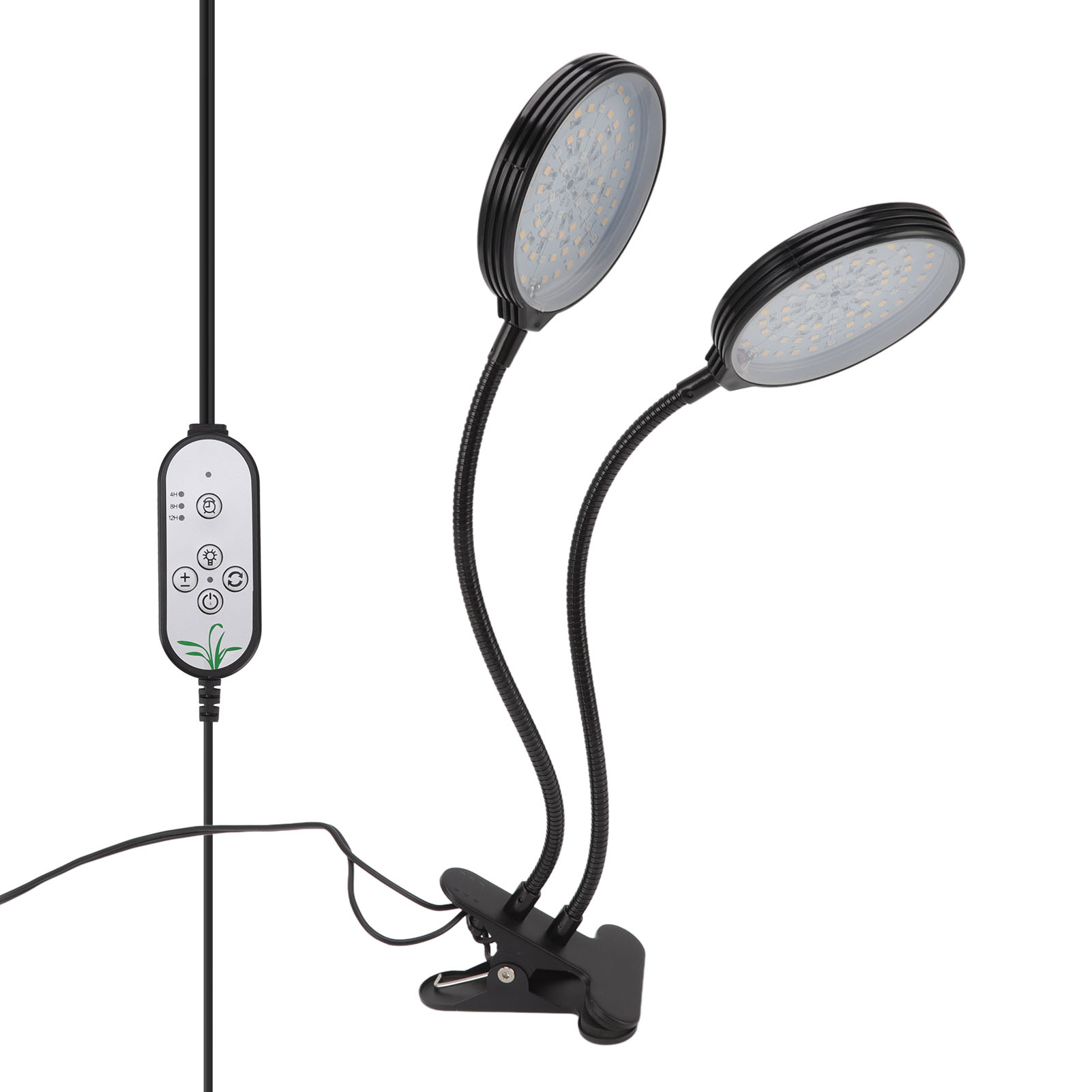 Led-pflanzenlampe, 5-stufig Dimmbar, Wasserdicht, Doppelkopf, 30 W, Usb-anschluss, Mit Klemmfuß