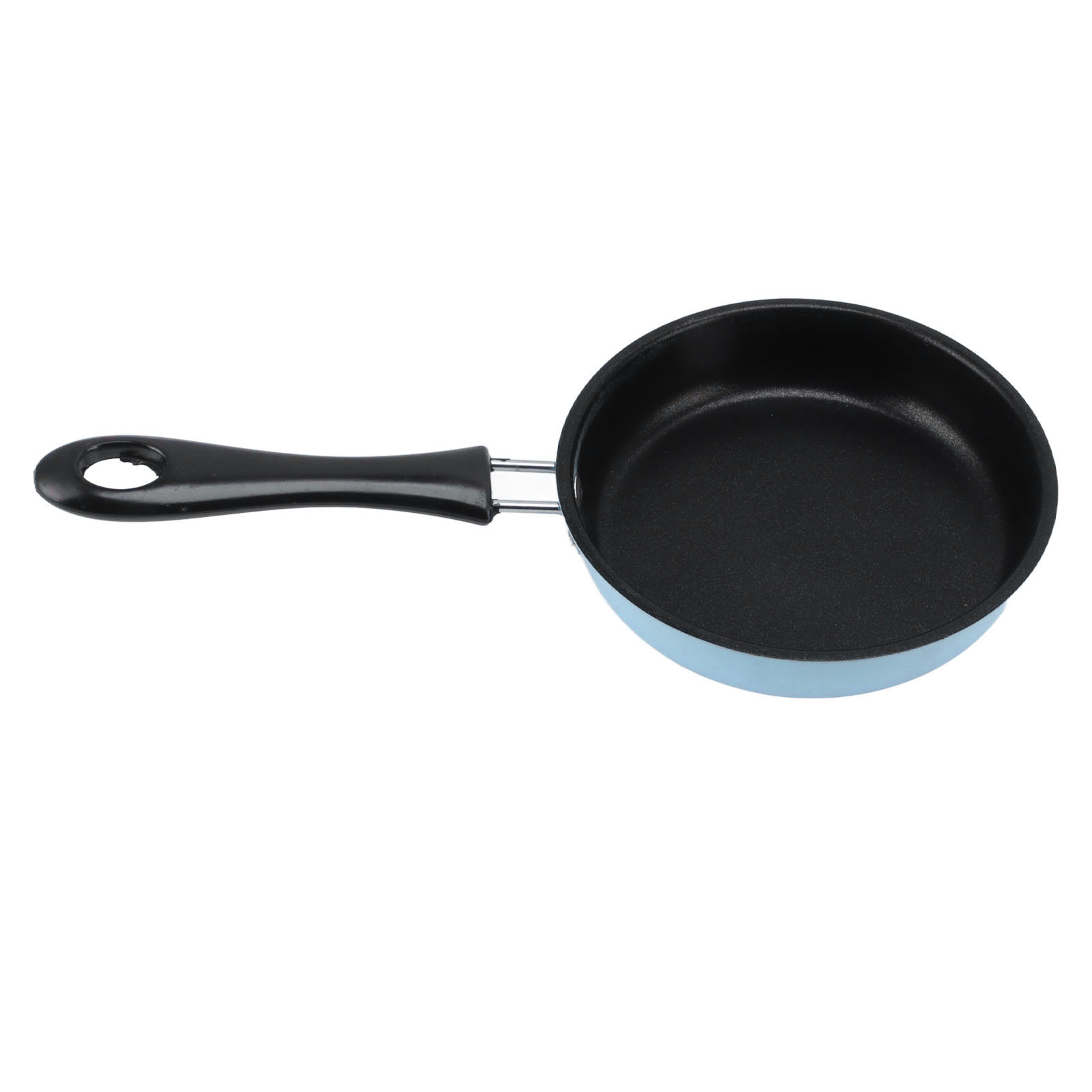Mini-bratpfanne Aus Edelstahl Mit Antihaftbeschichtung, Runde Frühstücks-eierpfanne Mit Langem Griff, 12 Cm, Blau