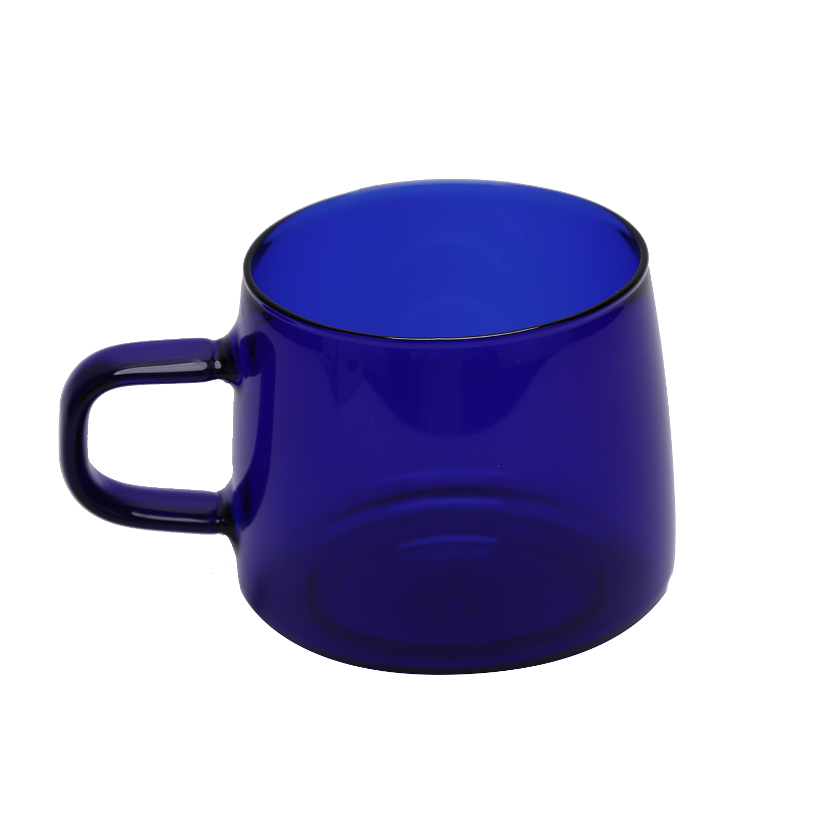 350 Ml Glas-kaffeebecher Mit Henkel, Kristallglas, Hitzebeständig, Für Zuhause Und Cafés, Blau