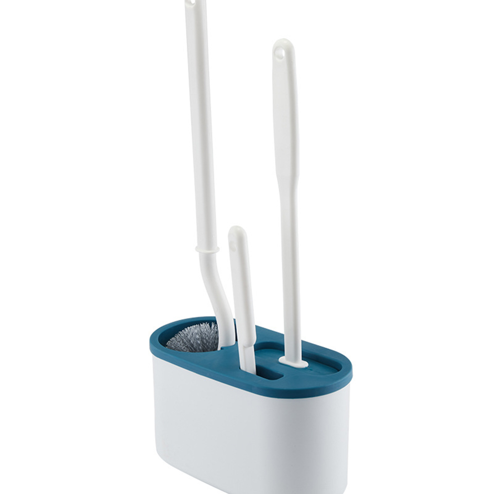 Set Mit 4 Wc-bürsten, Wandhalterung Ohne Bohren, Mit 3 Badbürsten, Blau