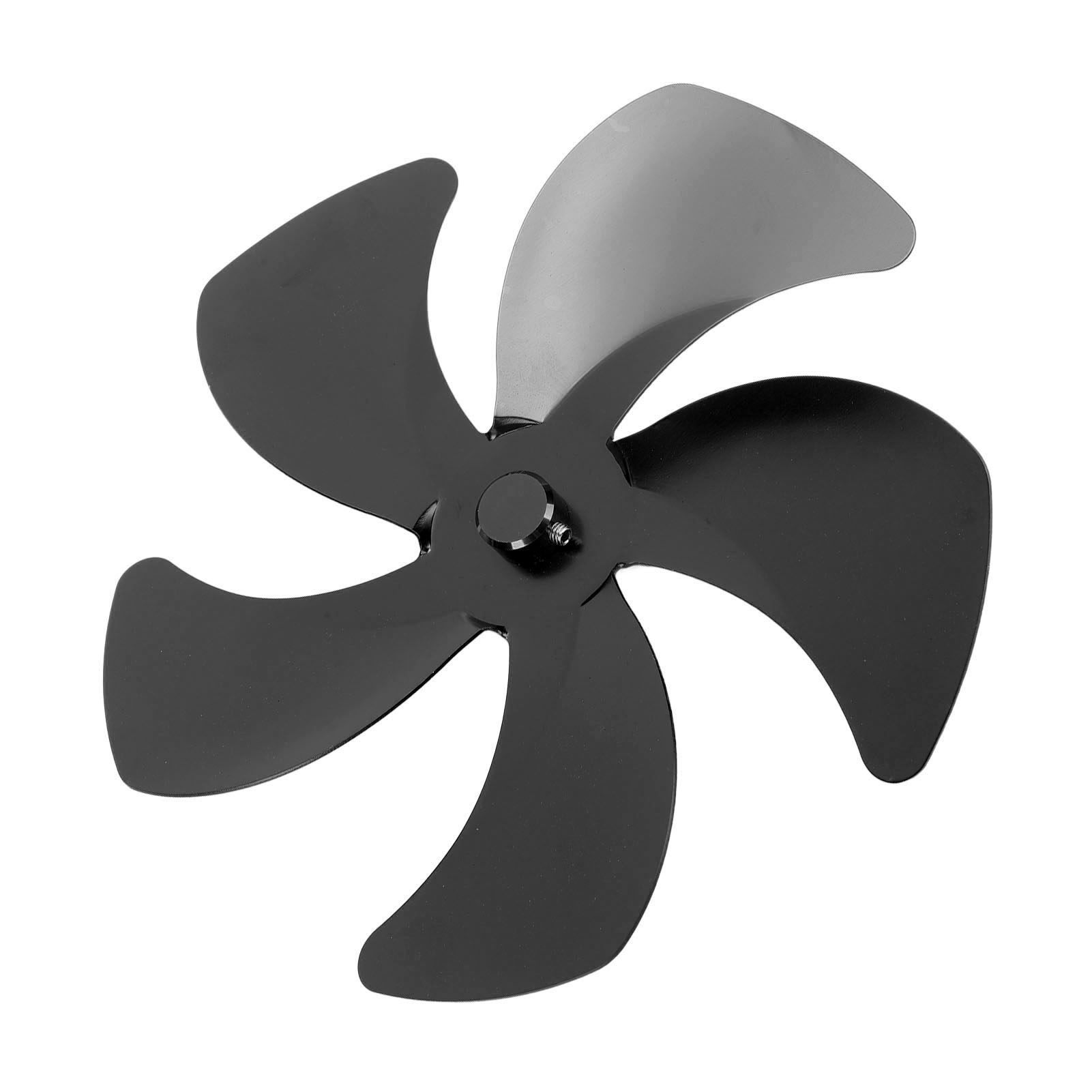 Ersatzlüfterflügel Für Den Ofen, Aluminiumlegierung, Verbessert Die Warmluftzirkulation, Kaminventilator, 5 Flügel, Zubehör Für Ofenventilatoren, Schwarz
