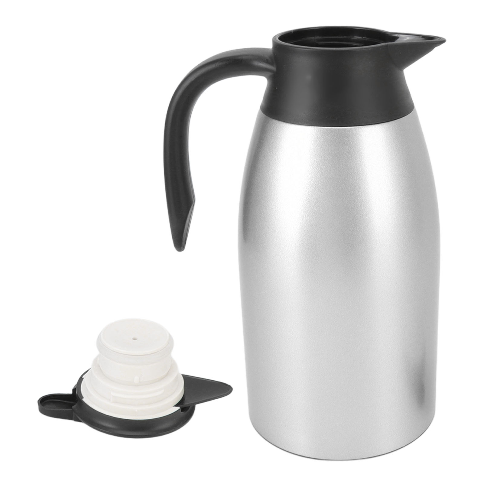 Vakuum-teekanne Aus Edelstahl 304, Auslaufsicherer Deckel, 2 Liter Fassungsvermögen, Tragegriff, Leicht Zu Reinigen, Isolierter Vakuum-kaffeespender, Silber