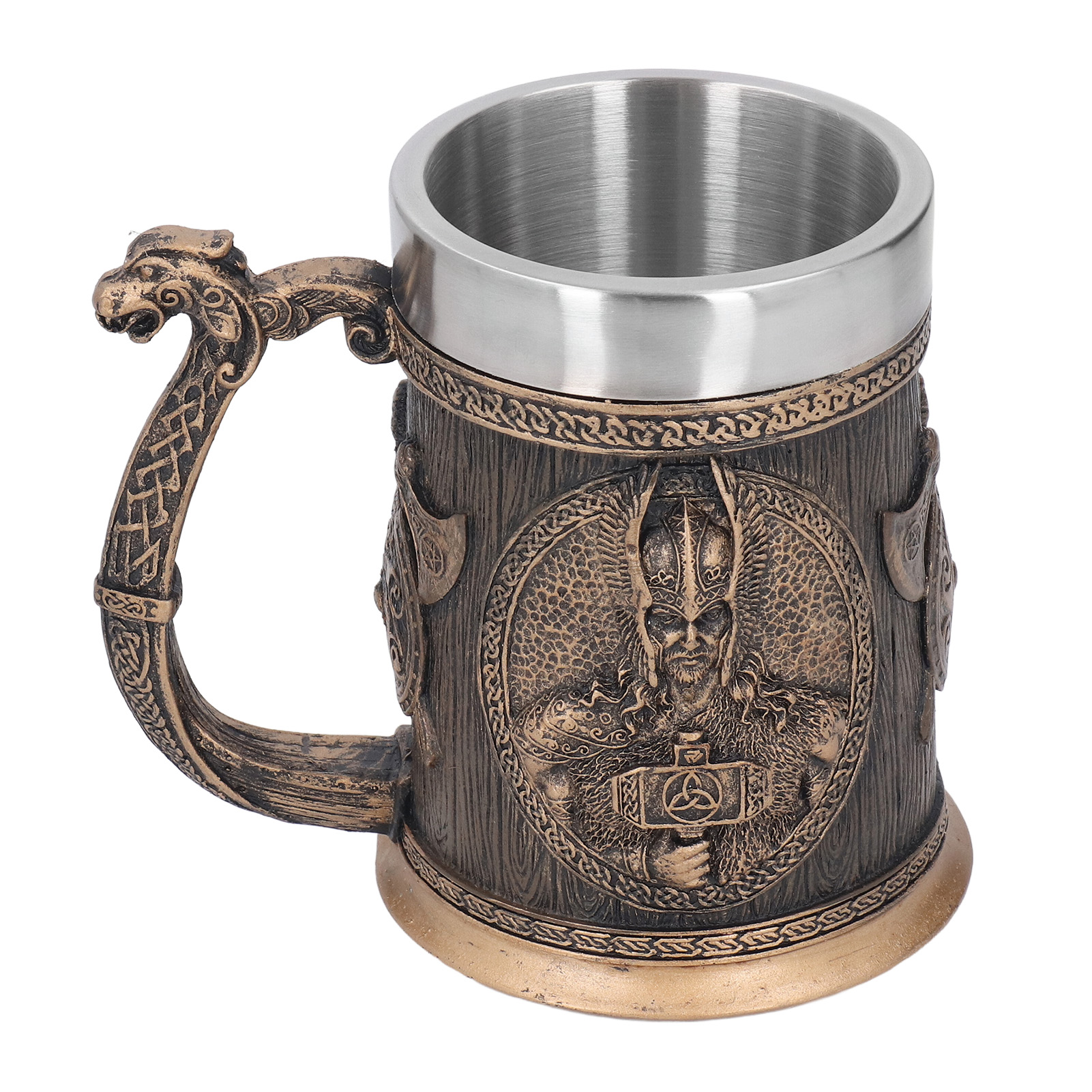 Innovativer Edelstahlbecher Im Piratenstil, Retro-look, Großes Fassungsvermögen, Für Bier, Kaffee Und Andere Getränke, Braun