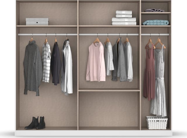 OTTO home Drehtürenschrank Kleiderschrank Schrank Garderobe Wäscheschrank CHALLENGER (Breiten 181/226 cm, Höhen 197/210 cm) Metallgriffe in Graumetallic und geräumige Schubladen MADE IN GERMANY