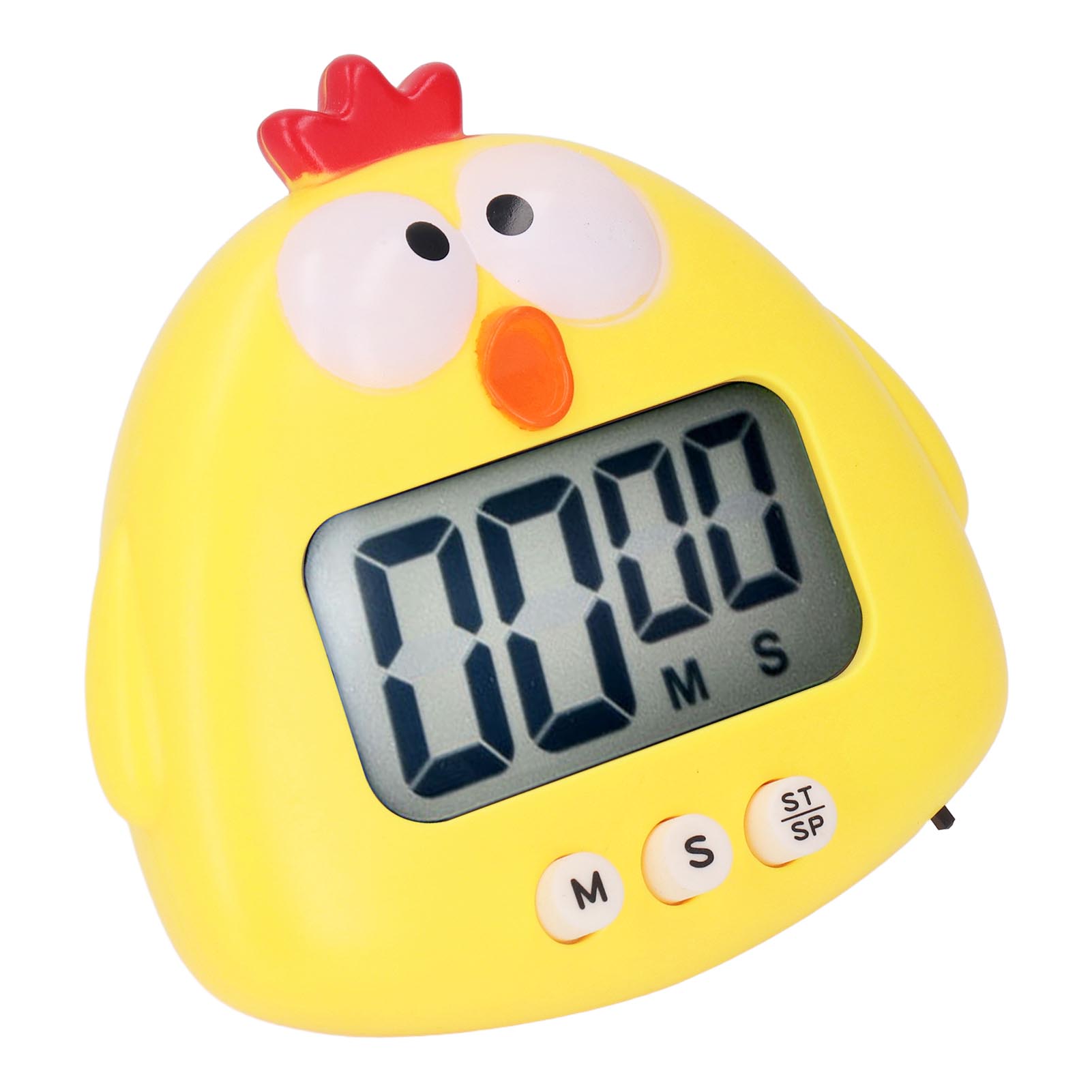 Digitaler Küchentimer Mit Countdown, Tiergeräuschen, Blinkendem Alarm, Einfacher Bedienung Und Kochübungsständer, Gelbes Huhn