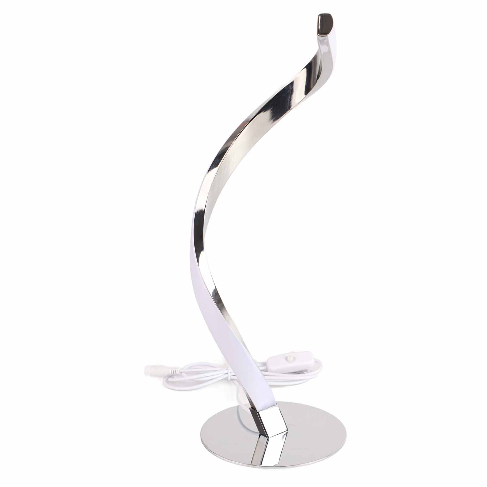 Spiral-led-tischleuchte, Kleine Nachtleselampe, Für Den Nachttisch, Eu-stecker 100-240v (silber)