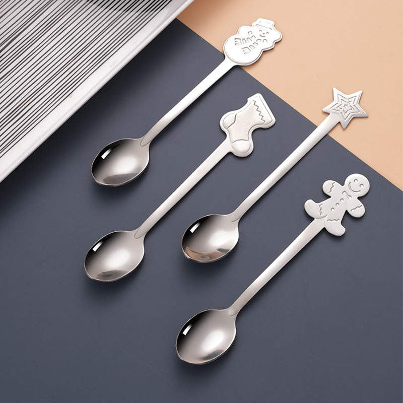 Edelstahl-kaffeelöffel-set, Dessert- Und Kuchenlöffel – Ideales Weihnachtsgeschenk Für Familie Und Freunde, Silber