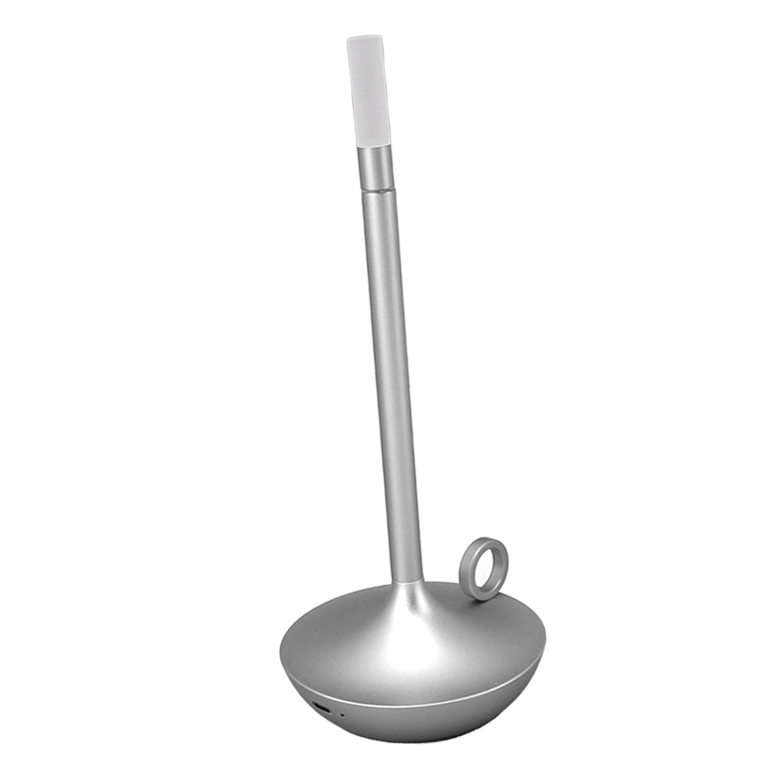 Kabellose Tischleuchte, Innovative Led-schreibtischlampe In Kerzenform, 3 Helligkeitsstufen, Dimmbar, Wiederaufladbar, Silber
