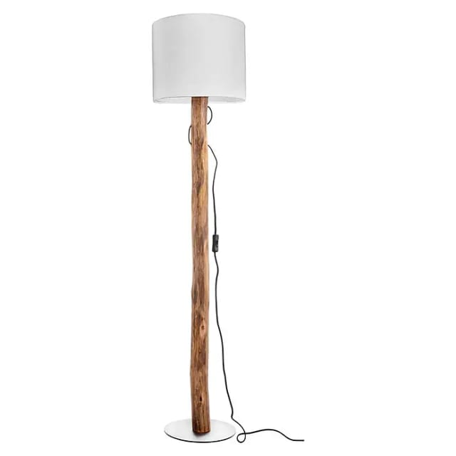 NOWA Stehlampe NORIN, ohne Leuchtmittel, Stehleuchte, Holz, naturgewachsen, Textil, Wohnbereich, Flur