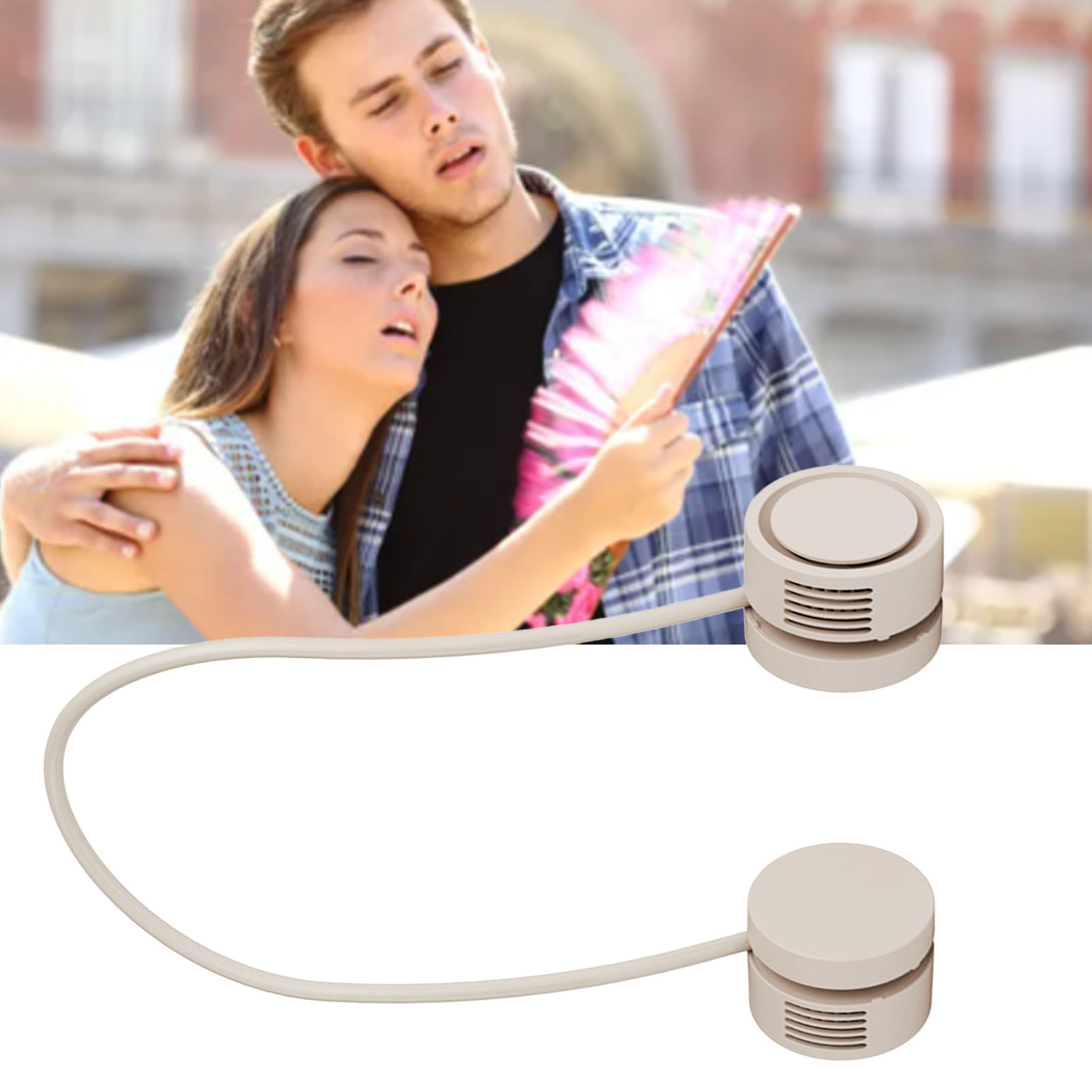 Tragbarer Mini-nackenventilator Mit Usb-ladefunktion Und Klingenloser Hängeventilator Mit Aromatherapie Für Den Außenbereich