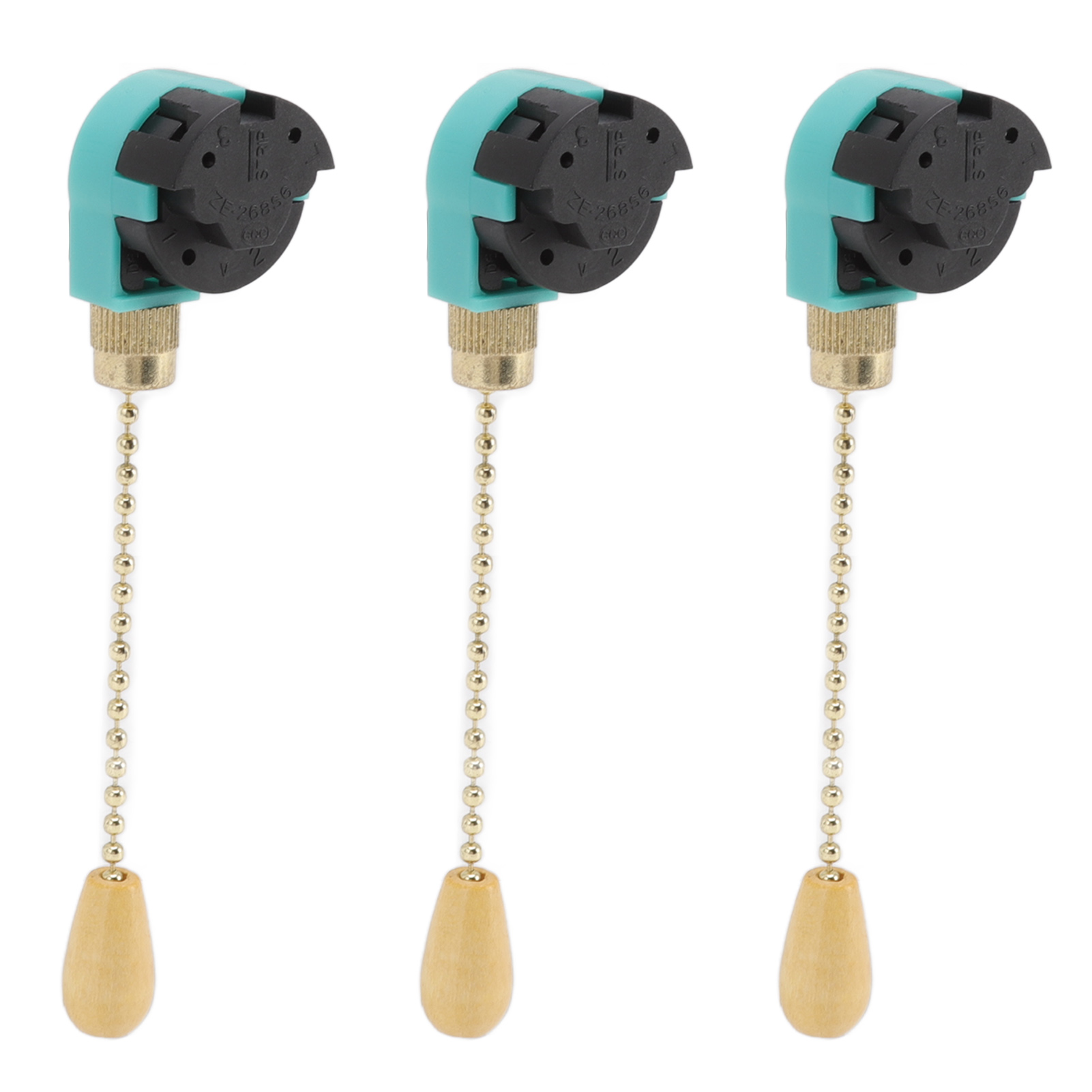 3-teiliger Kettenschalter Für Deckenleuchten, 3 Geschwindigkeiten, 4-adrig, Geeignet Für Deckenventilatoren, Wandlampen Und Ventilatorlampen, Gold