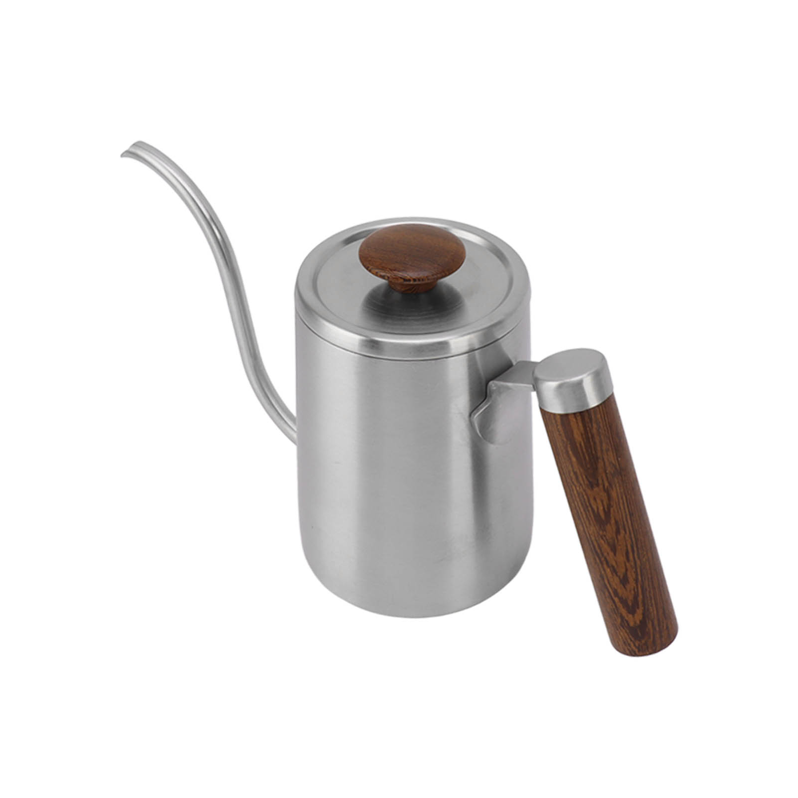 Kaffeekessel Für Pour-over-kaffee, Edelstahl 304, Mit Schmalem Ausguss Und Holzgriff, 600 Ml, Sandfarbe