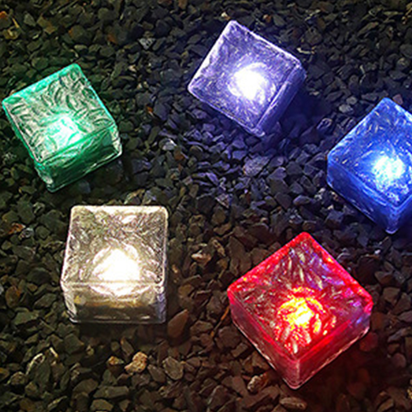 Solarlampe Mit Wasserdichtem Abs-led-lampenschirm, Zum Eingraben, Für Garten, Rasen, Außenbereich, Farbenfroh