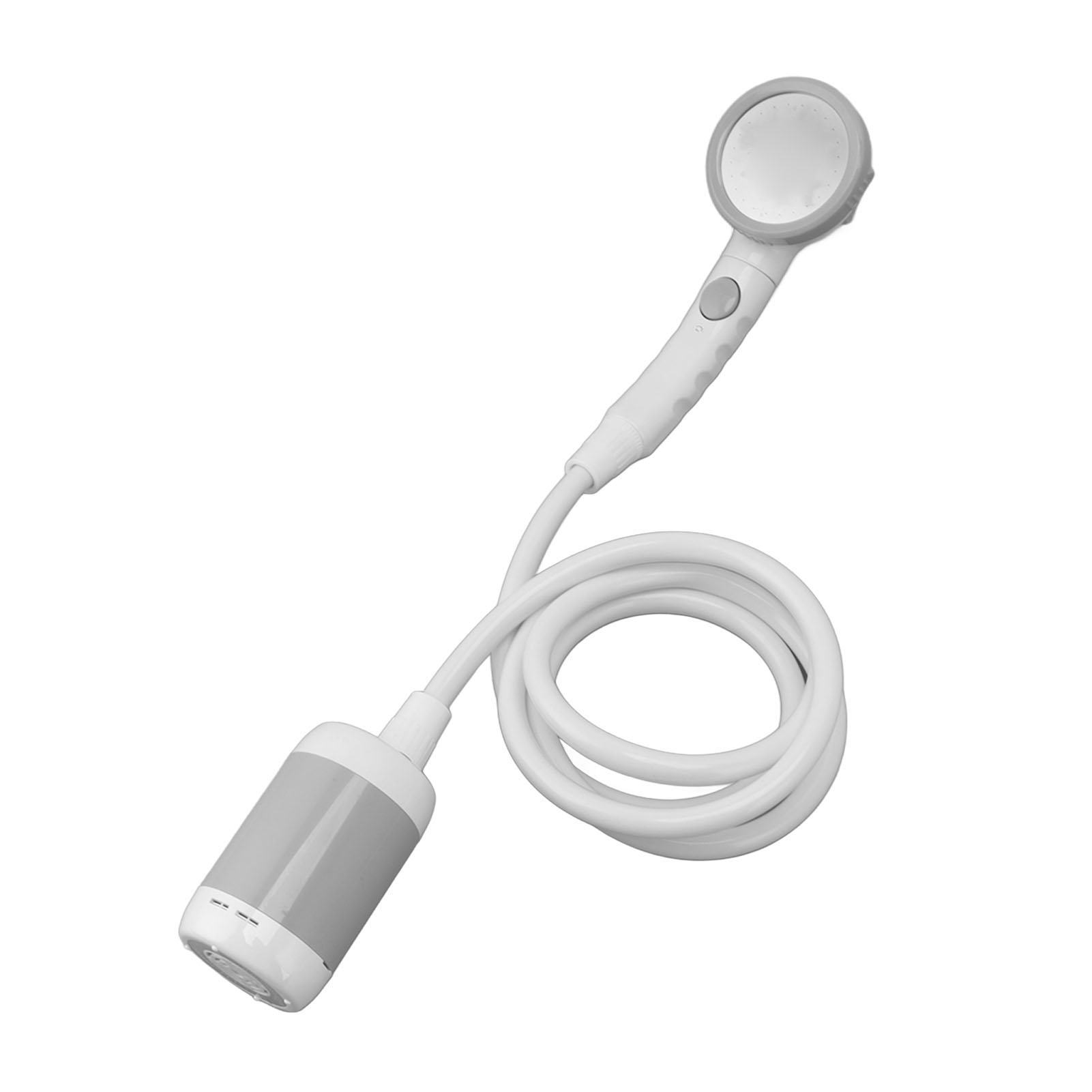 Tragbares Duschset Aus Abs, Edelstahl Und Pvc Mit 3-stufiger, Batteriebetriebener Elektrischer Duschpumpe Für Den Außenbereich, Silbergrau