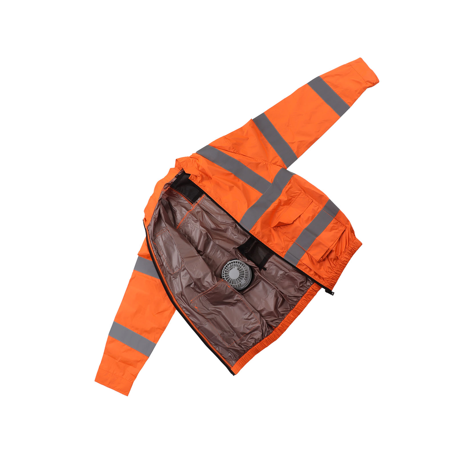 Jacke Mit Kabellosem Ventilator, Reflektierend, Sommerlich, Kühlend, Für Kleidung, Zur Kühlung, Sonnenschutz, Für Arbeitskleidung, Langärmlig, Weiß, Xxxl, Fluoreszierend, Orange