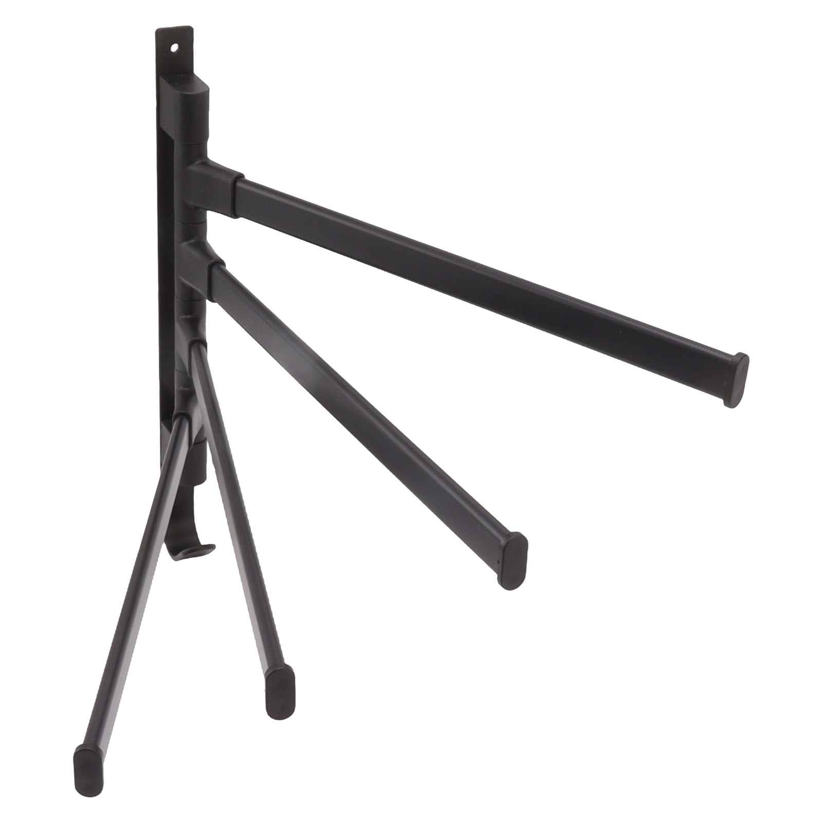 Schwarzer, Schwenkbarer Handtuchhalter, Wandmontage, Eckmontage, Badezimmer, 4 Arme
